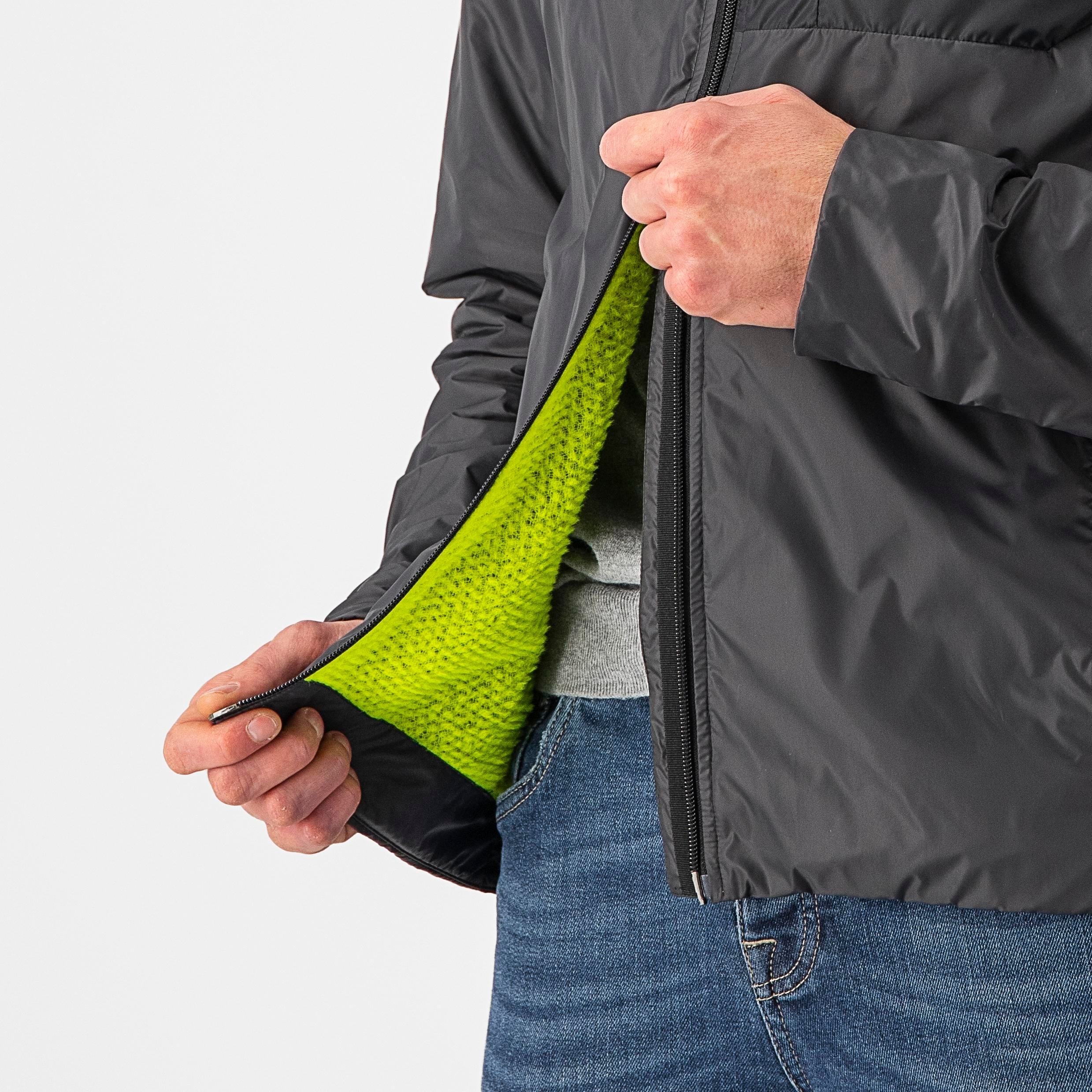 Riscalda puffy jacket - dark gray/ electric lime - castelli