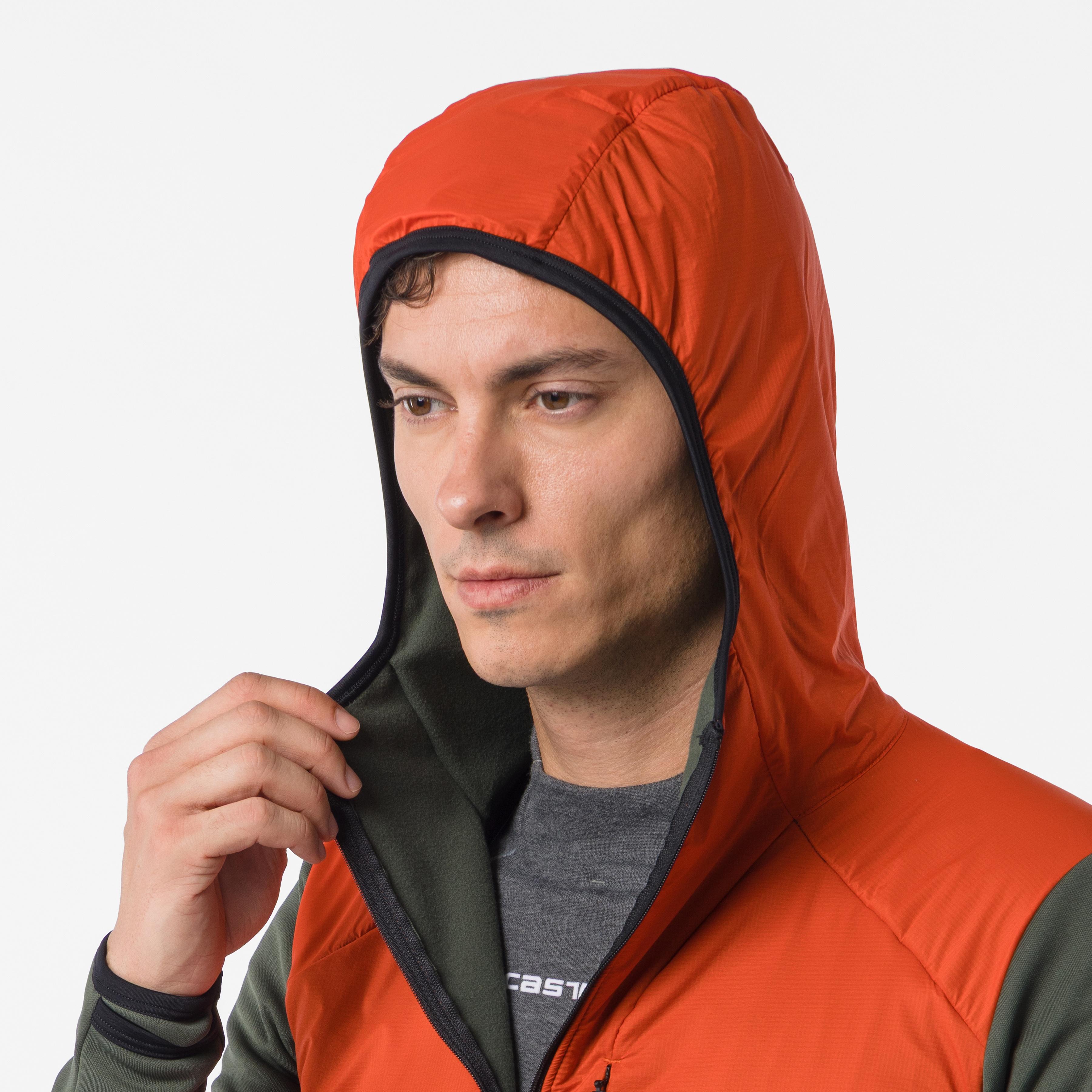 Unltd roam hoodie - military green/burnt orange - castelli