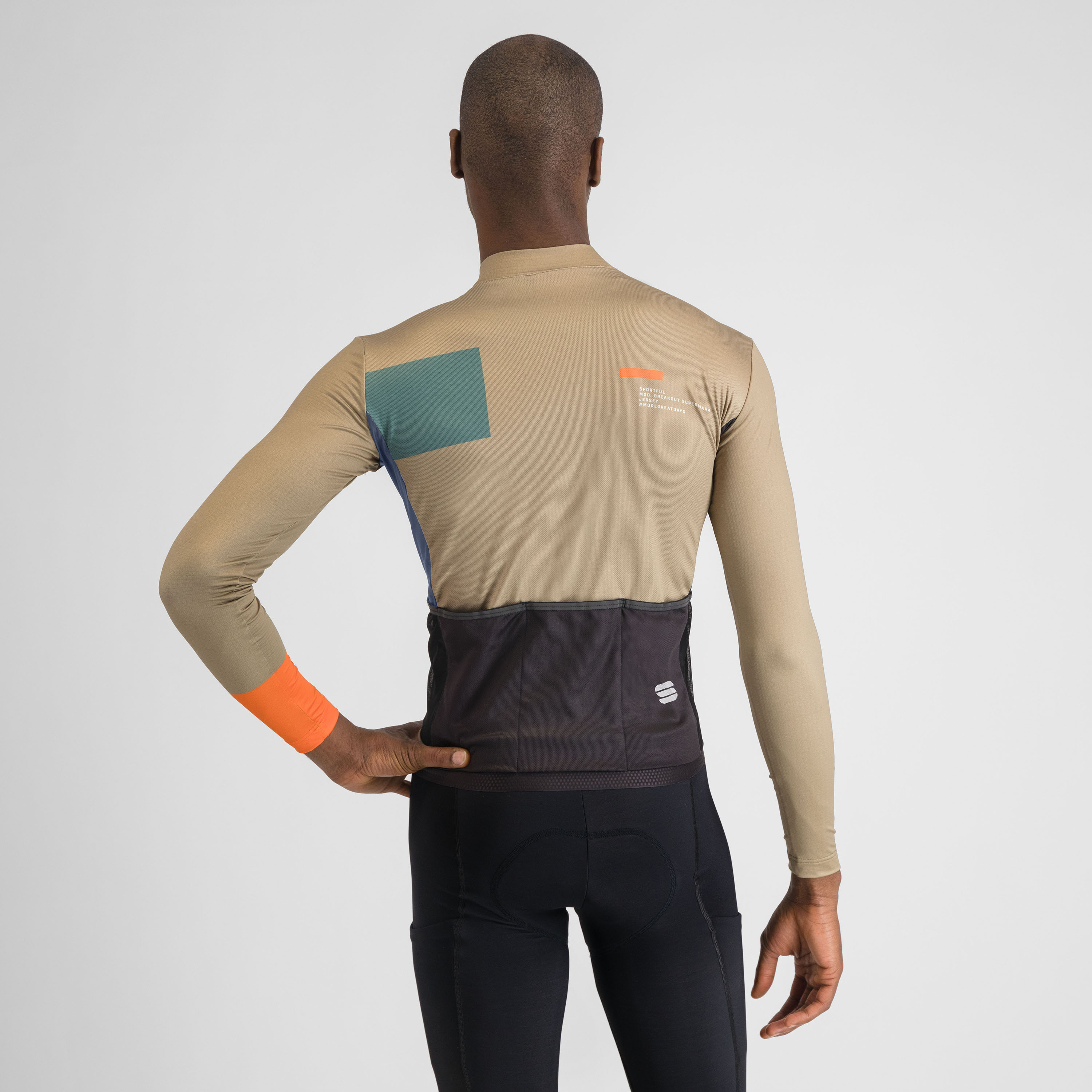 Breakout supergiara thermal jersey - olive green galaxy blue oramge - sportful