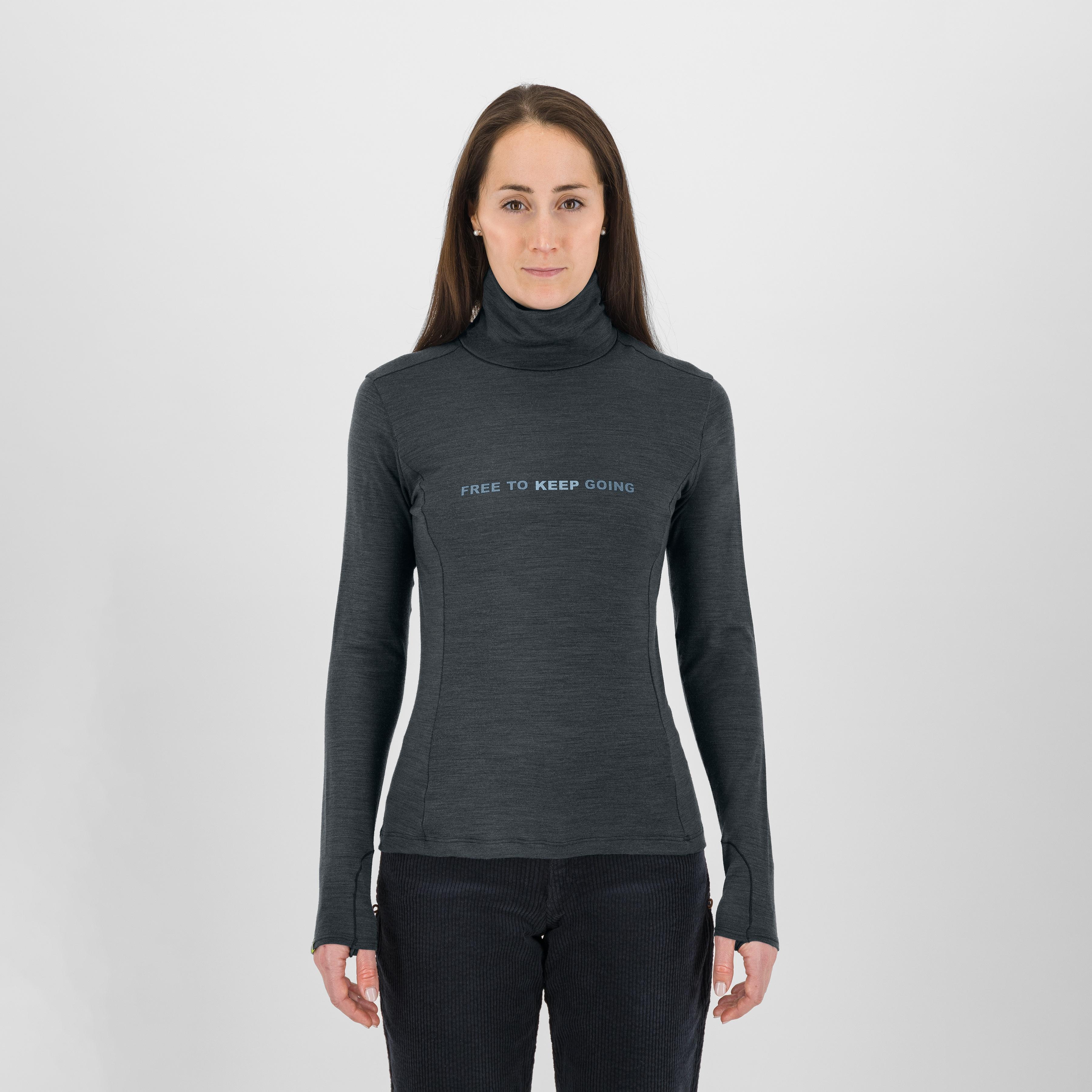 Coppolo merino w high neck ls - woodl.gray - karpos