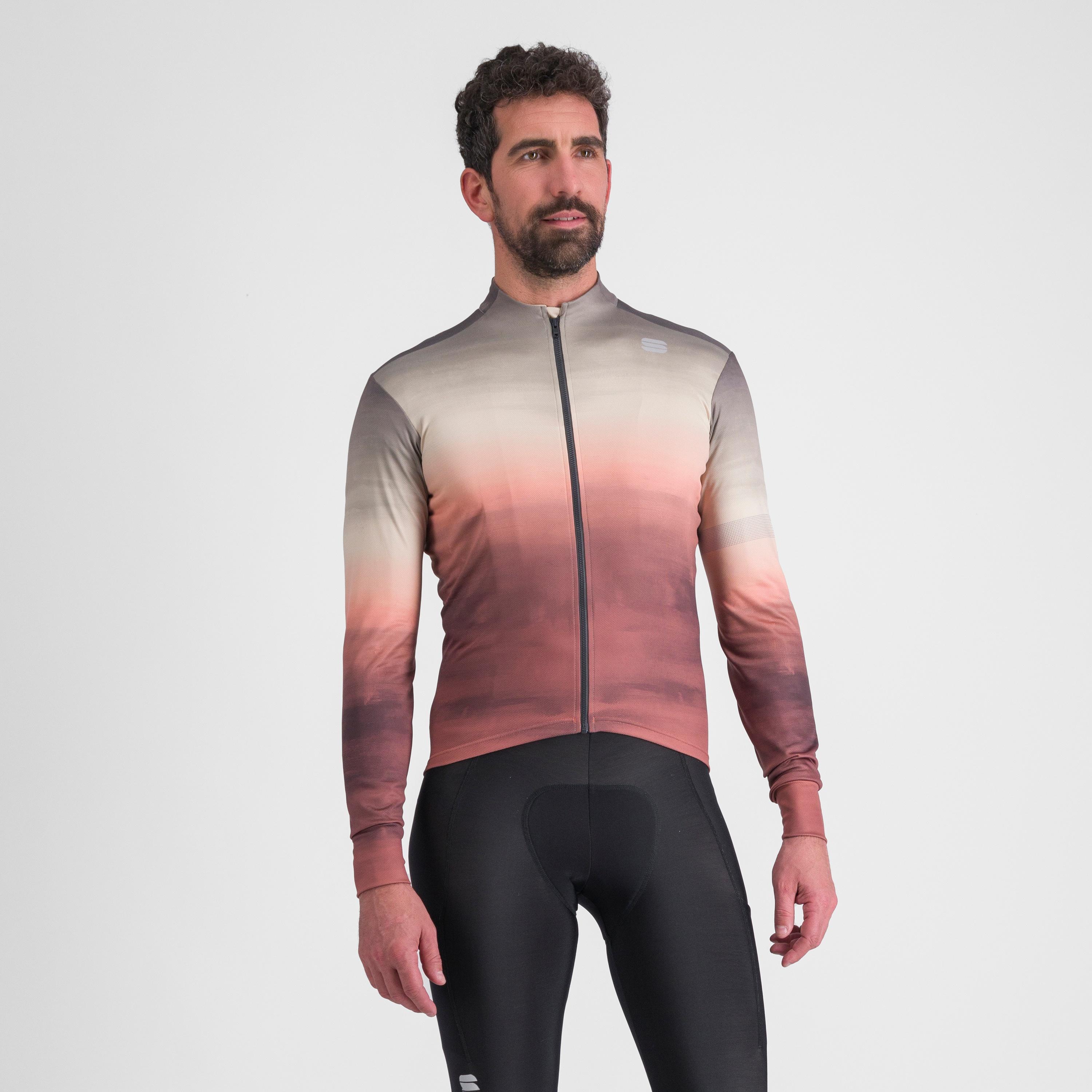 Flow  supergiara thermal jersey - dusty red olive green - sportful