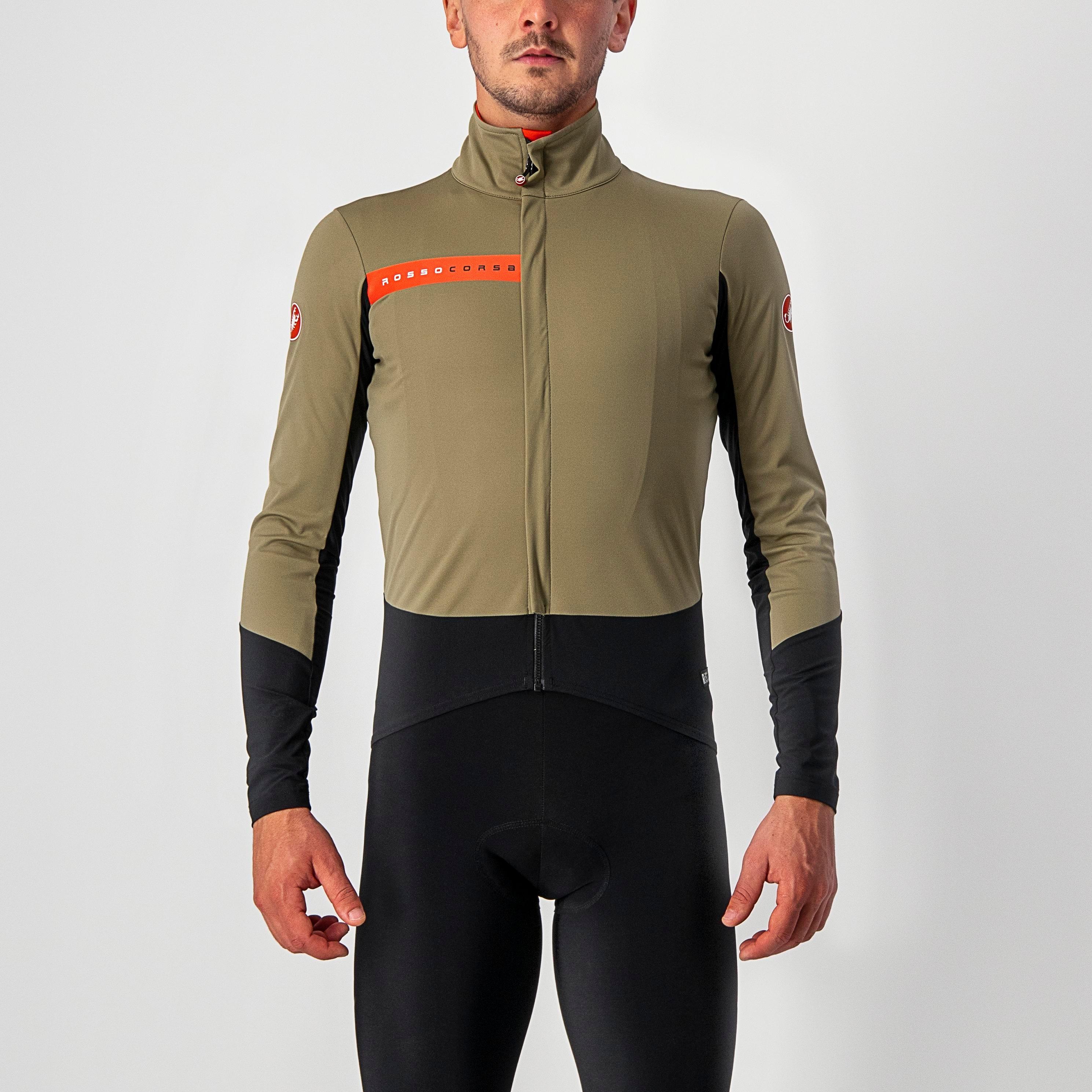 Beta ros jacket - olive green/black-fiery red - castelli