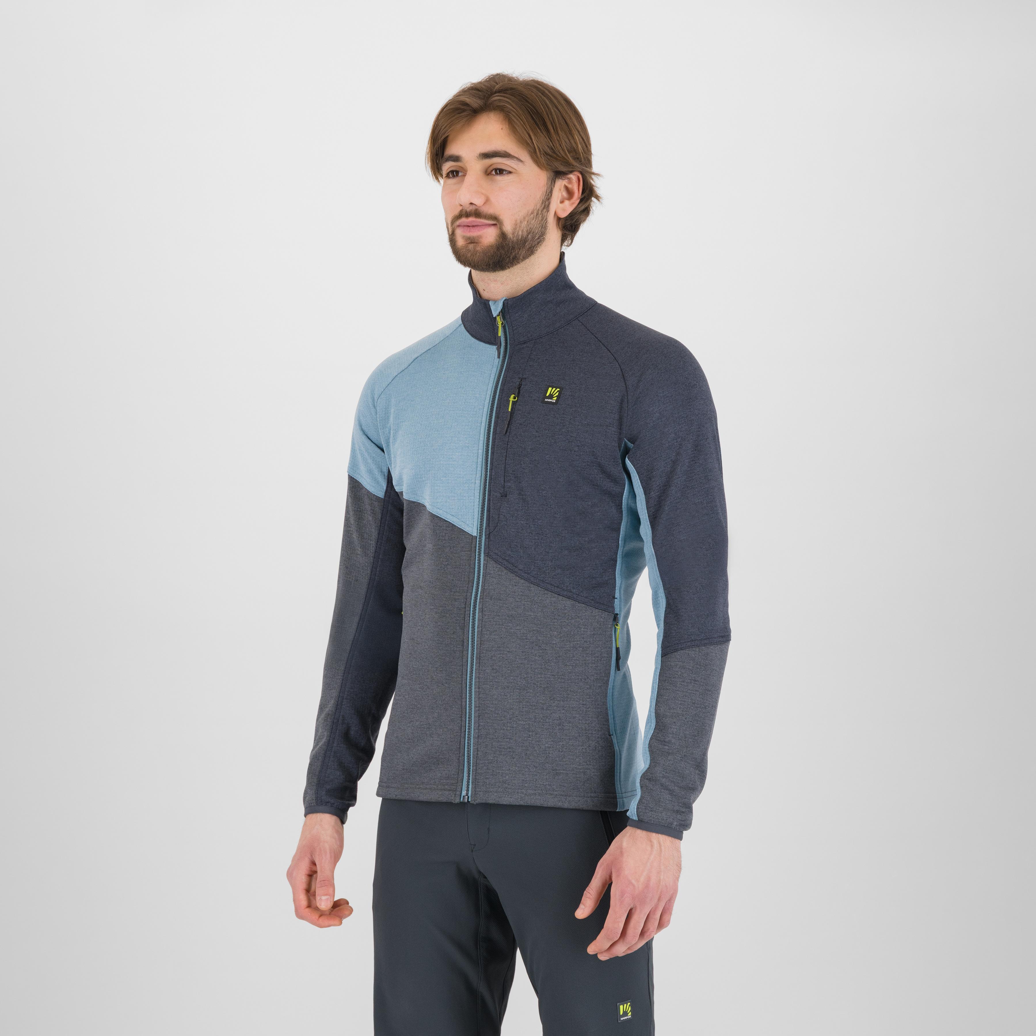 Federa full-zip fleece - woodl.gray/black/smoke blue - karpos