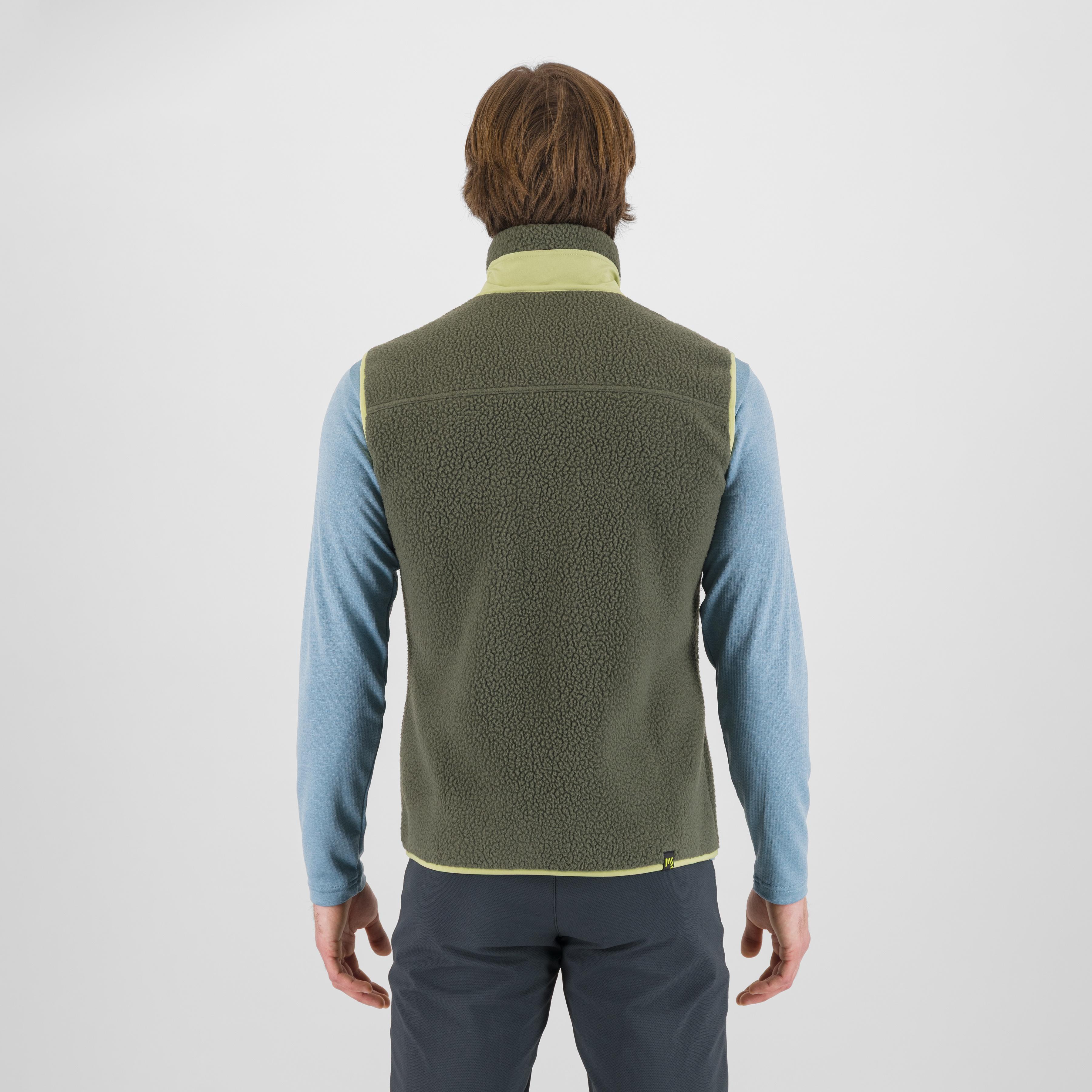 Moiazza retrò fleece vest - deep depths/tarragon - karpos
