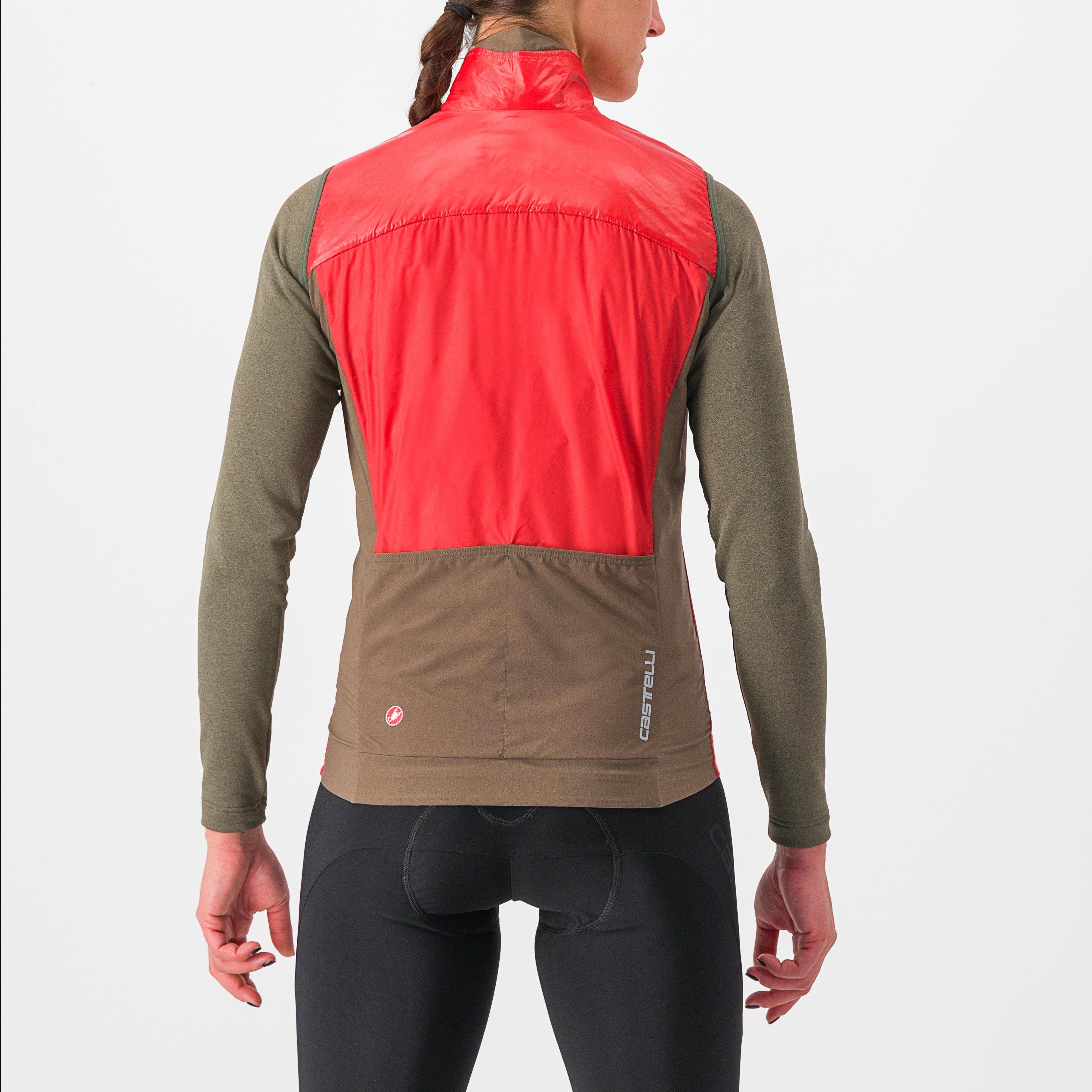 Unlimited w puffy vest - mineral red/silver gray - castelli