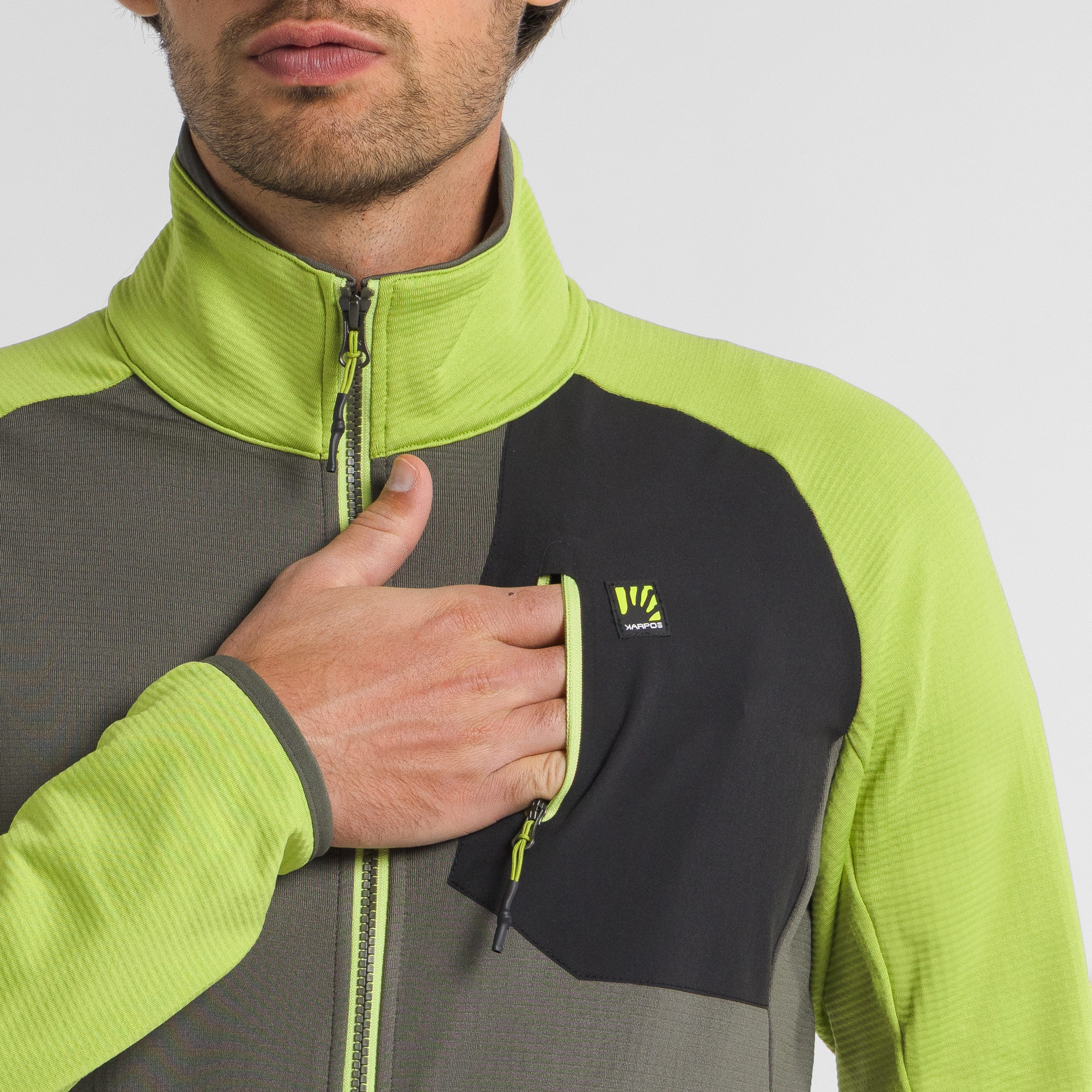 Odle evo full zip fleece - kambaba/dark citron - karpos