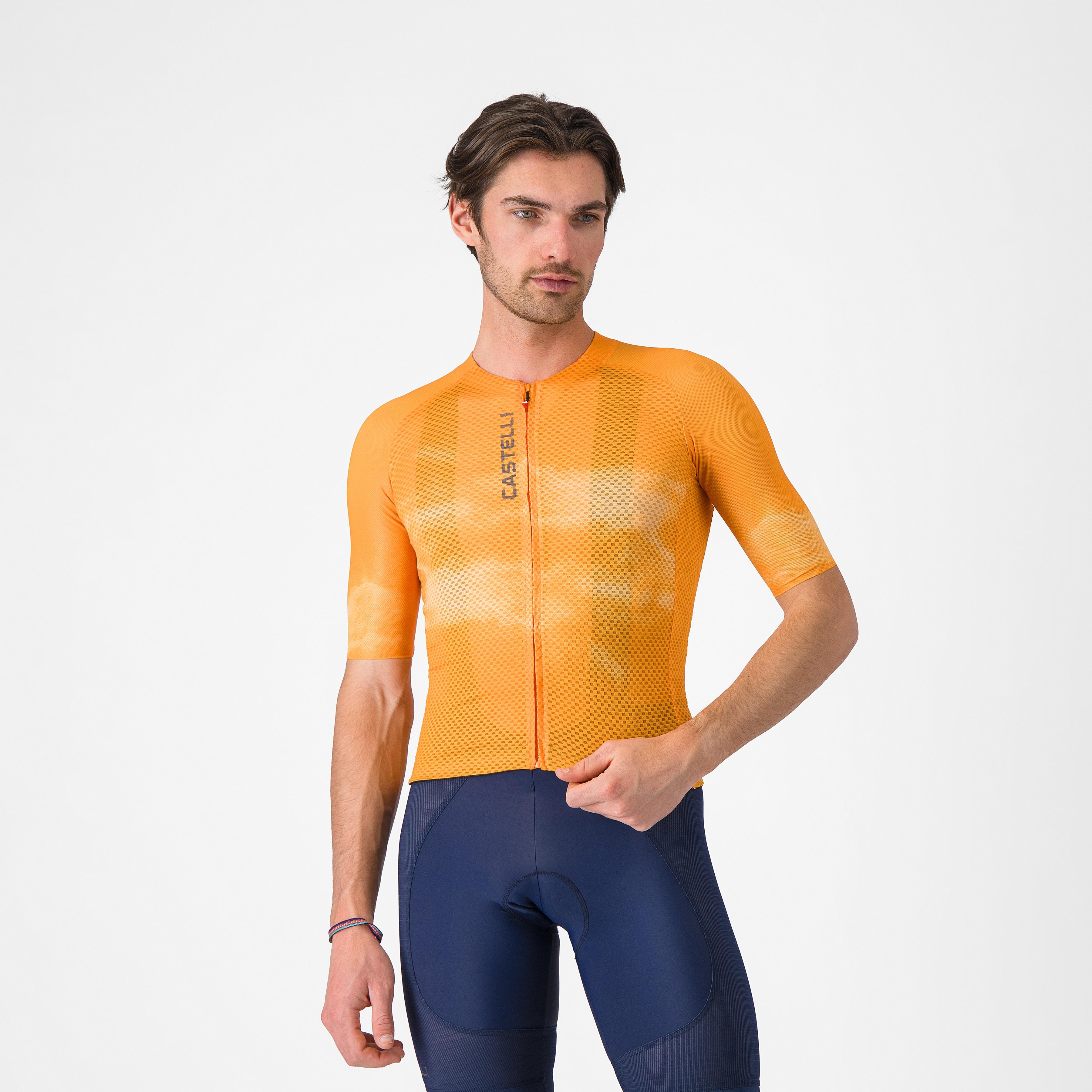 Climber's a/c jersey - vivid orange/smoky gray - castelli