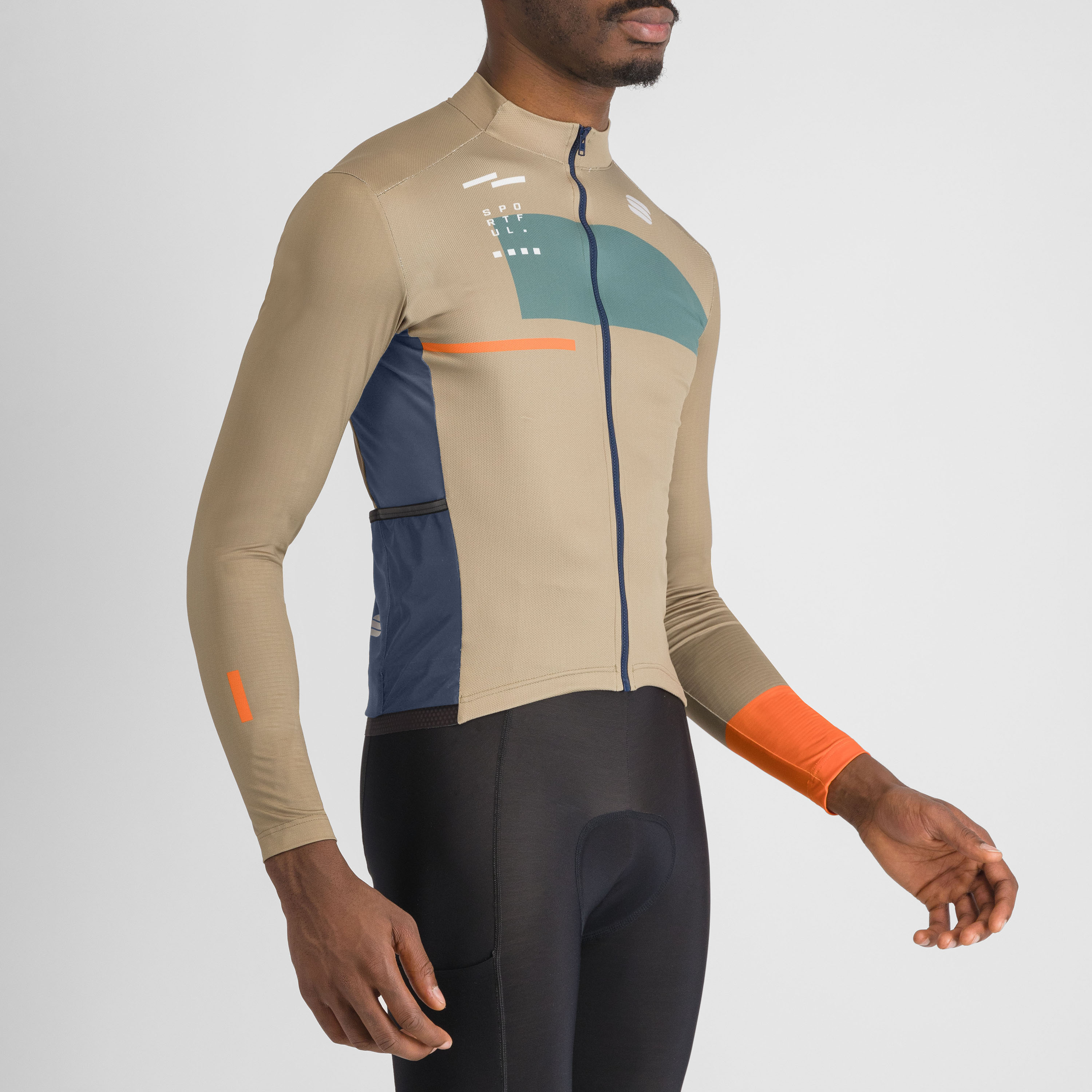Breakout supergiara thermal jersey - olive green galaxy blue oramge - sportful