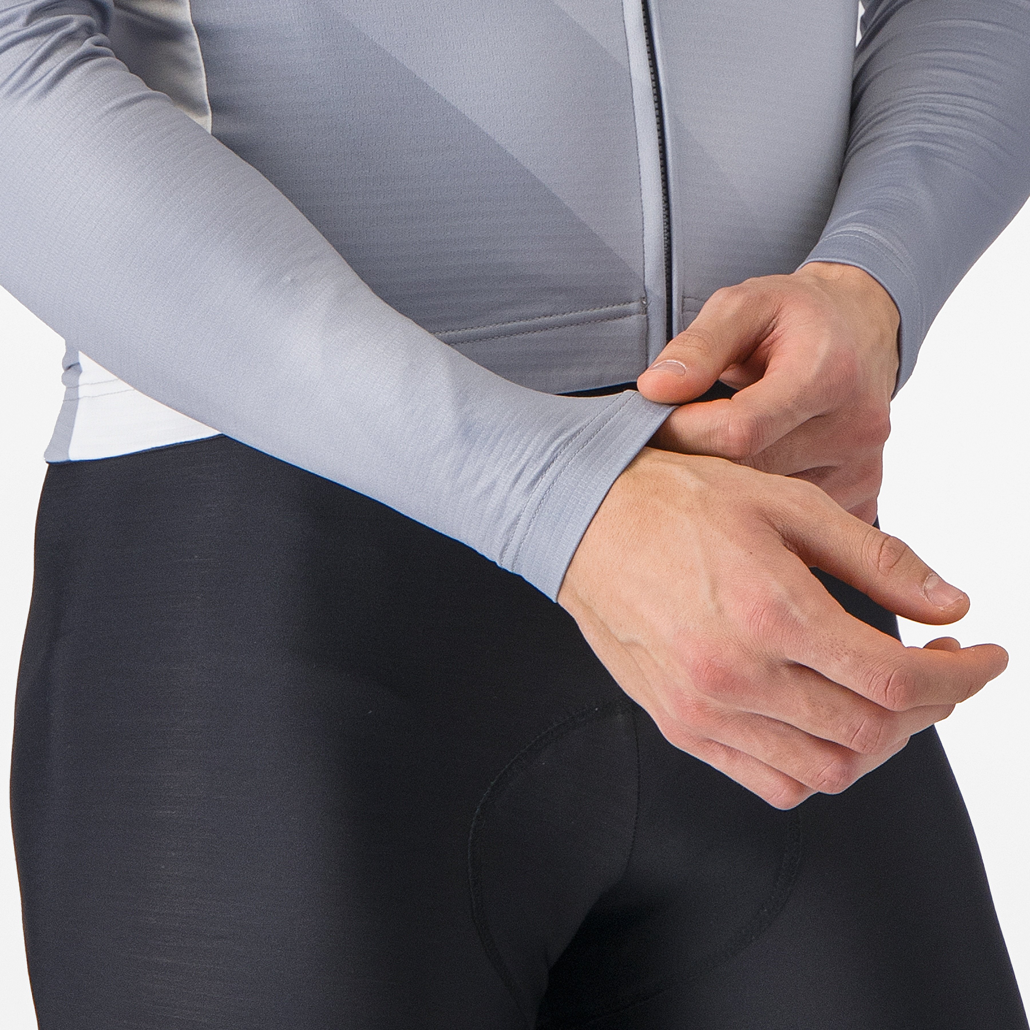 Amplify thermal jersey - vortex gray/silver gray-white - castelli