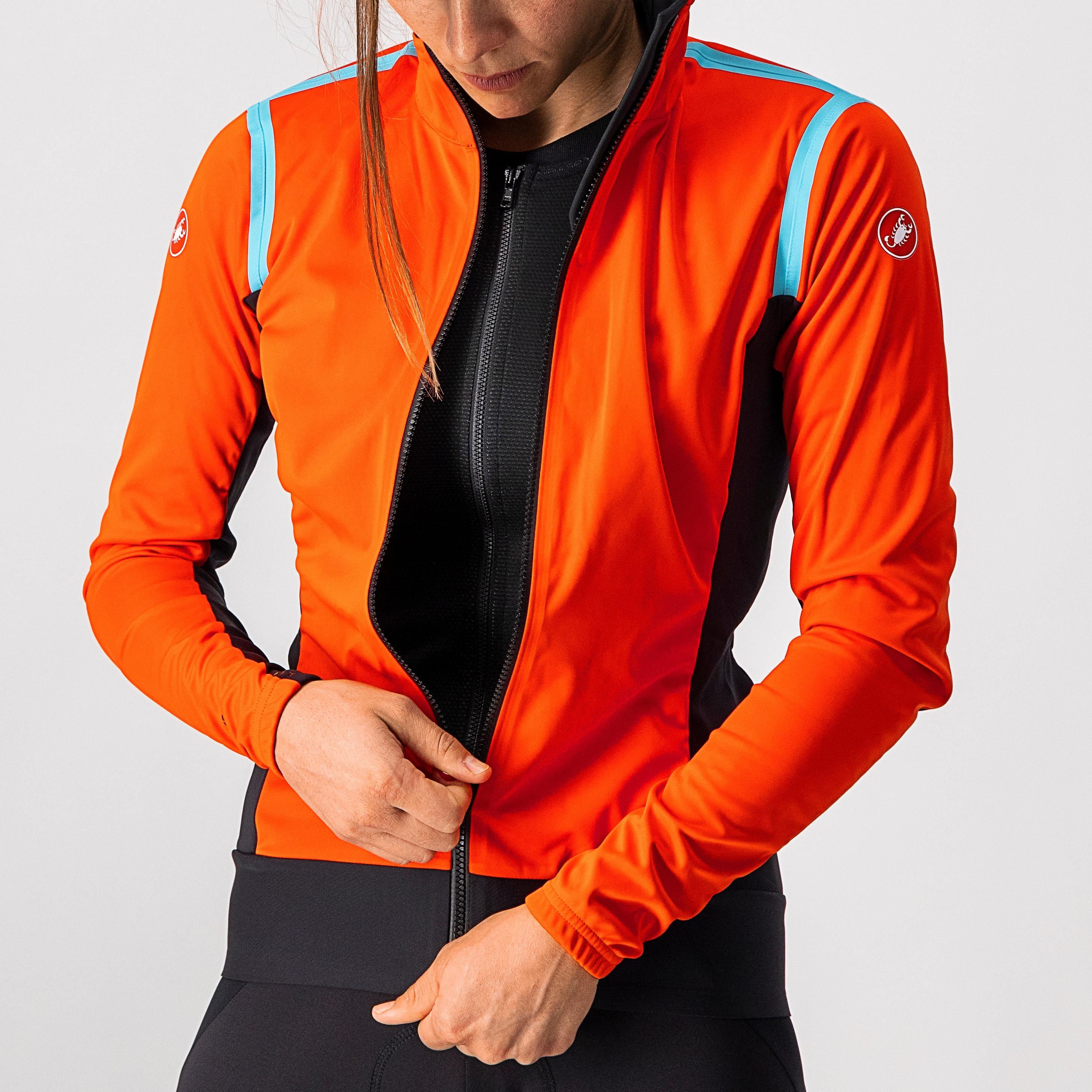 Alpha ros 2 w light jacket - fiery red/black-celeste - castelli