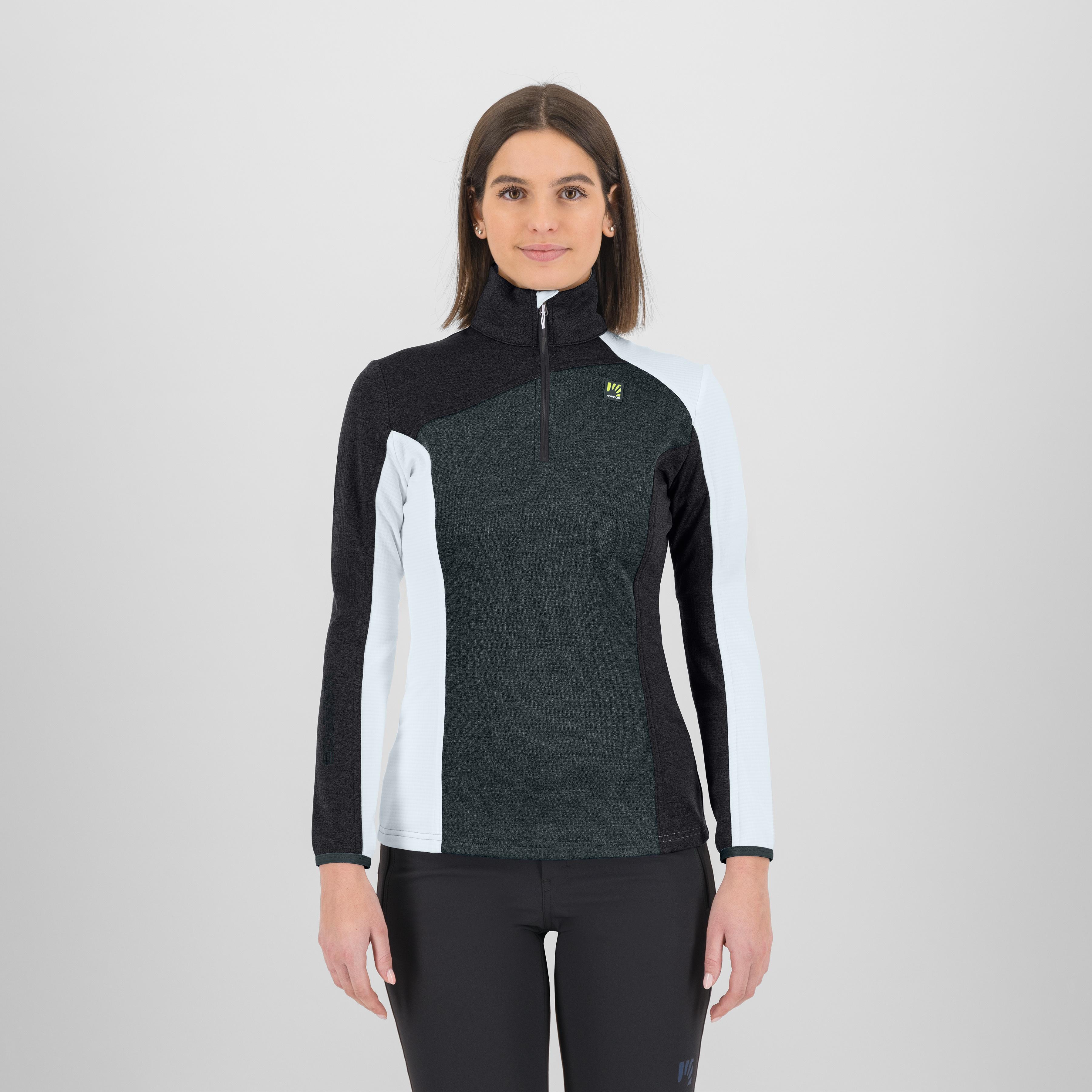 Federa half-zip w fleece - woodl.gray/black/br.white - karpos
