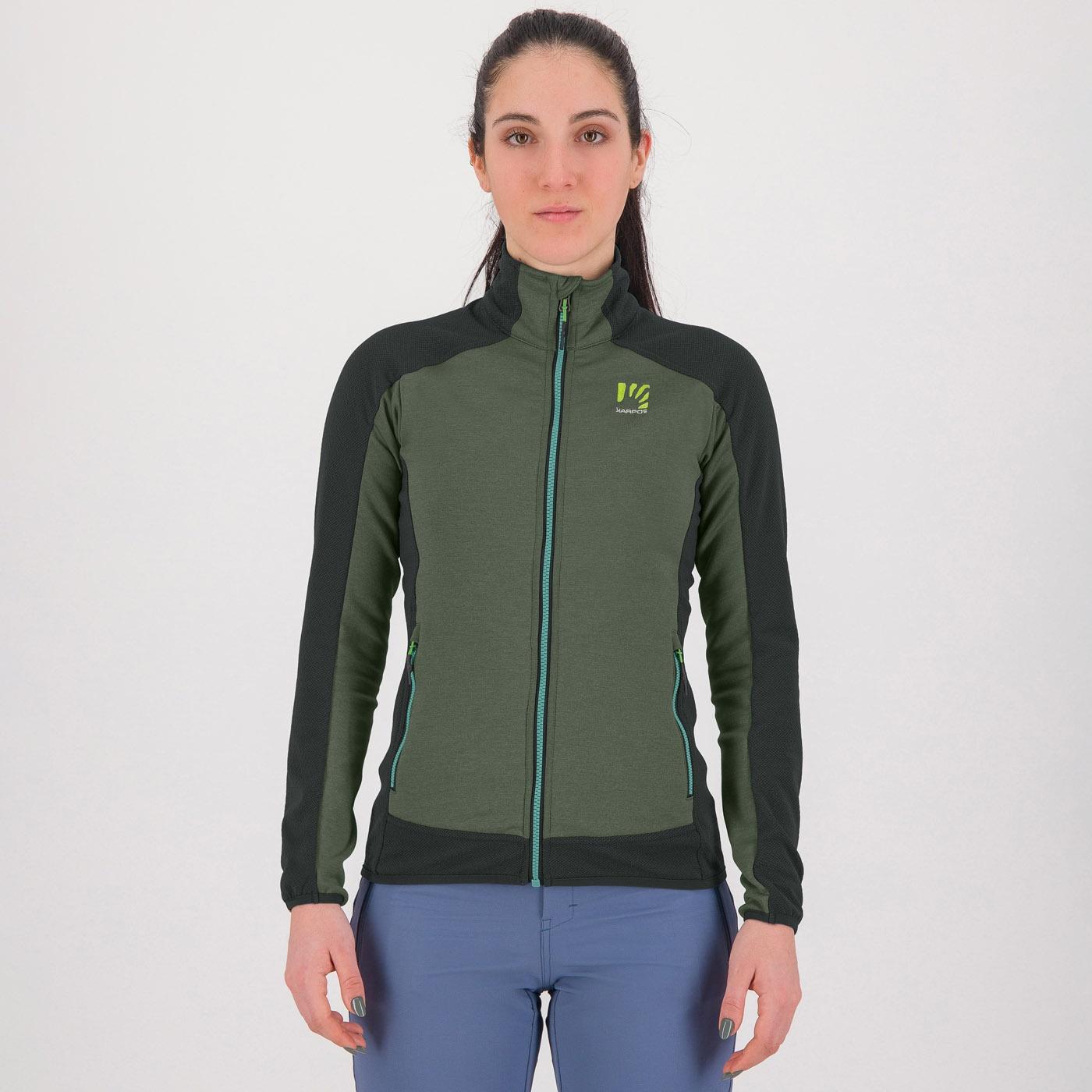Odle w  fleece - thyme/black sand - karpos