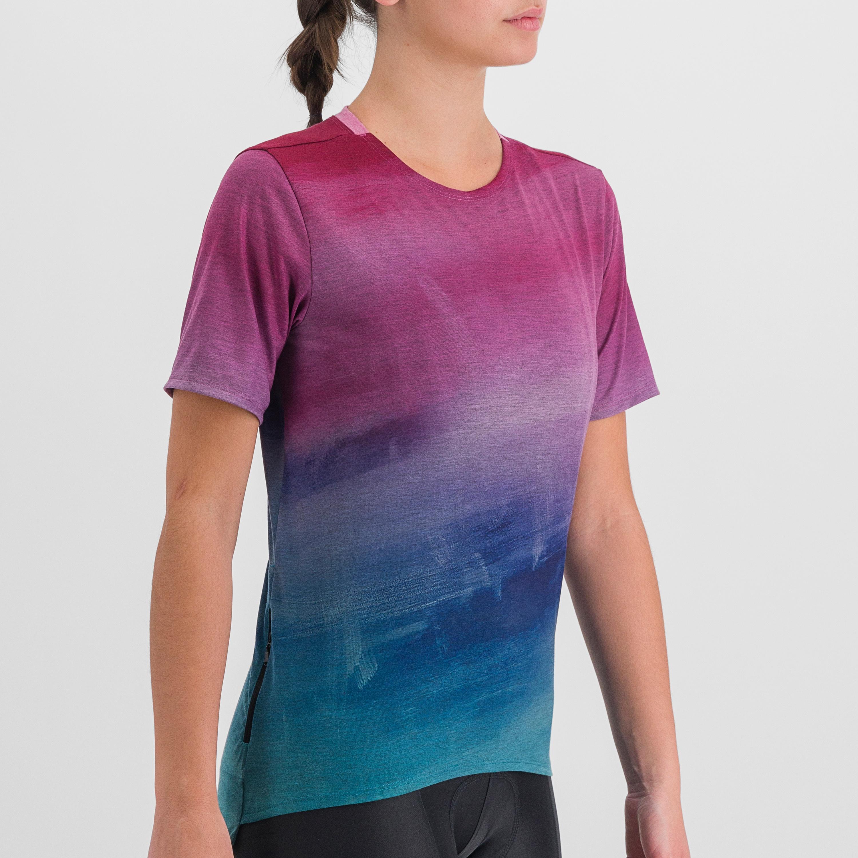 Flow giara w tee - berry blue pink - sportful