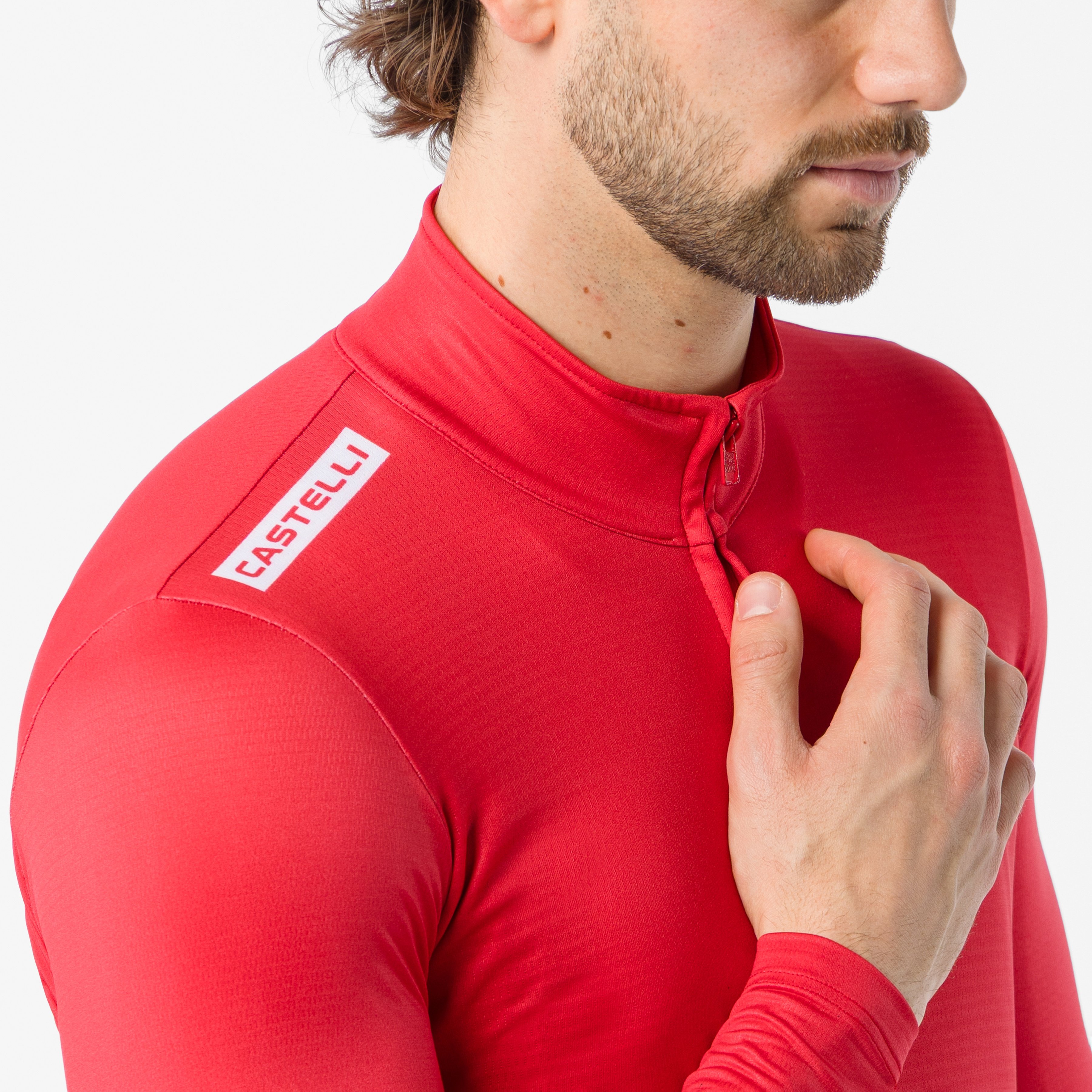 Quadro thermal jersey - rich red/white - castelli