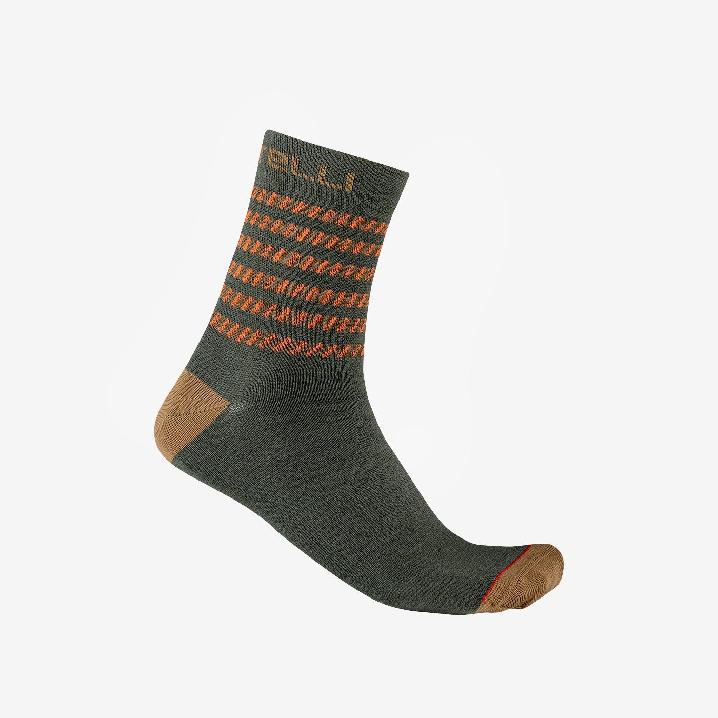 Go 15 sock - miitary green/olive green/fier - castelli