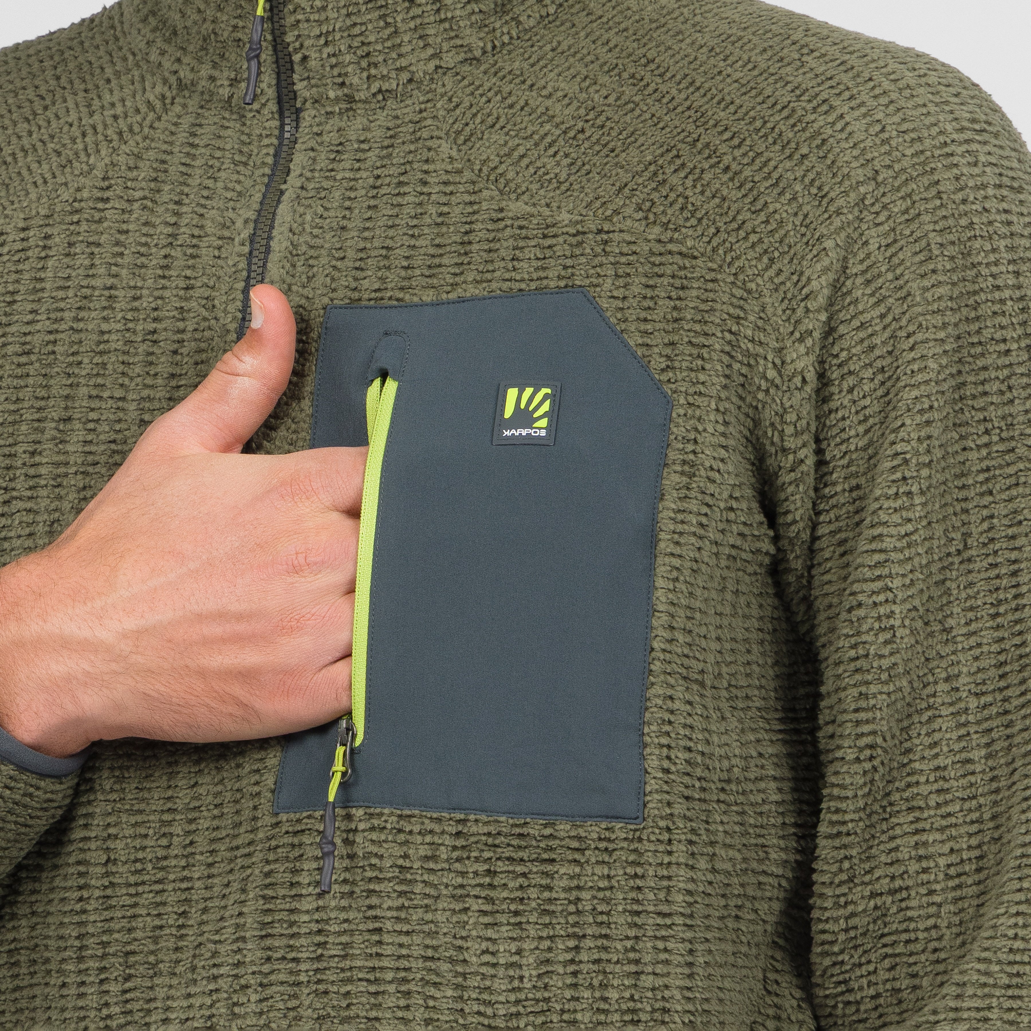 Rocchetta half zip fleece - deep depths/woodl.gray - karpos
