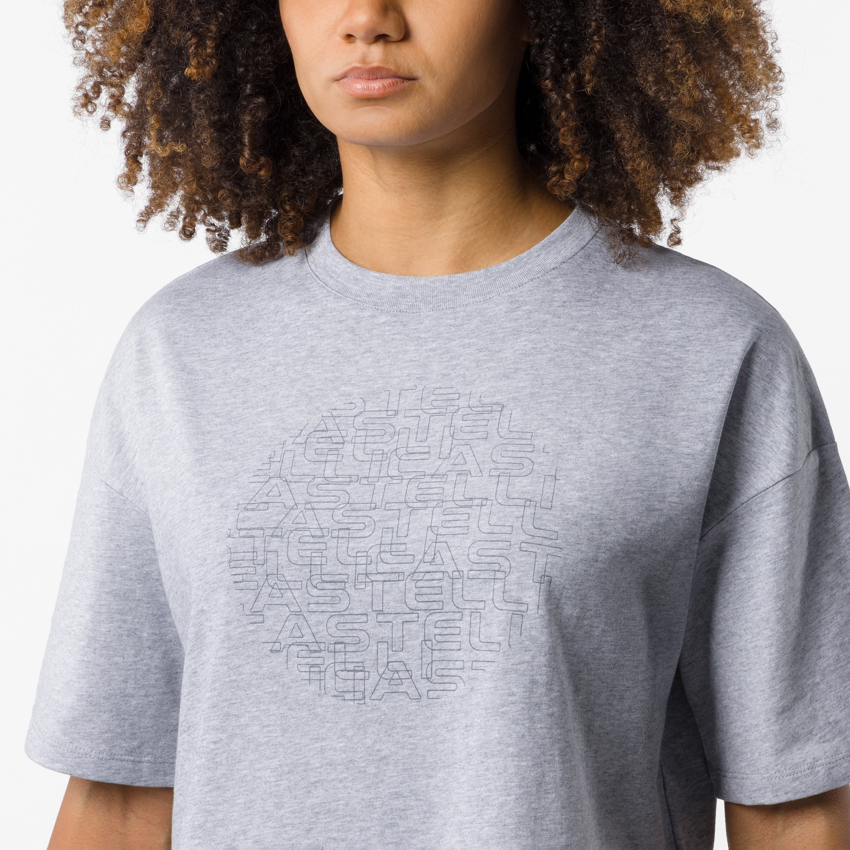 Women's globe logo tee - melange gray - castelli