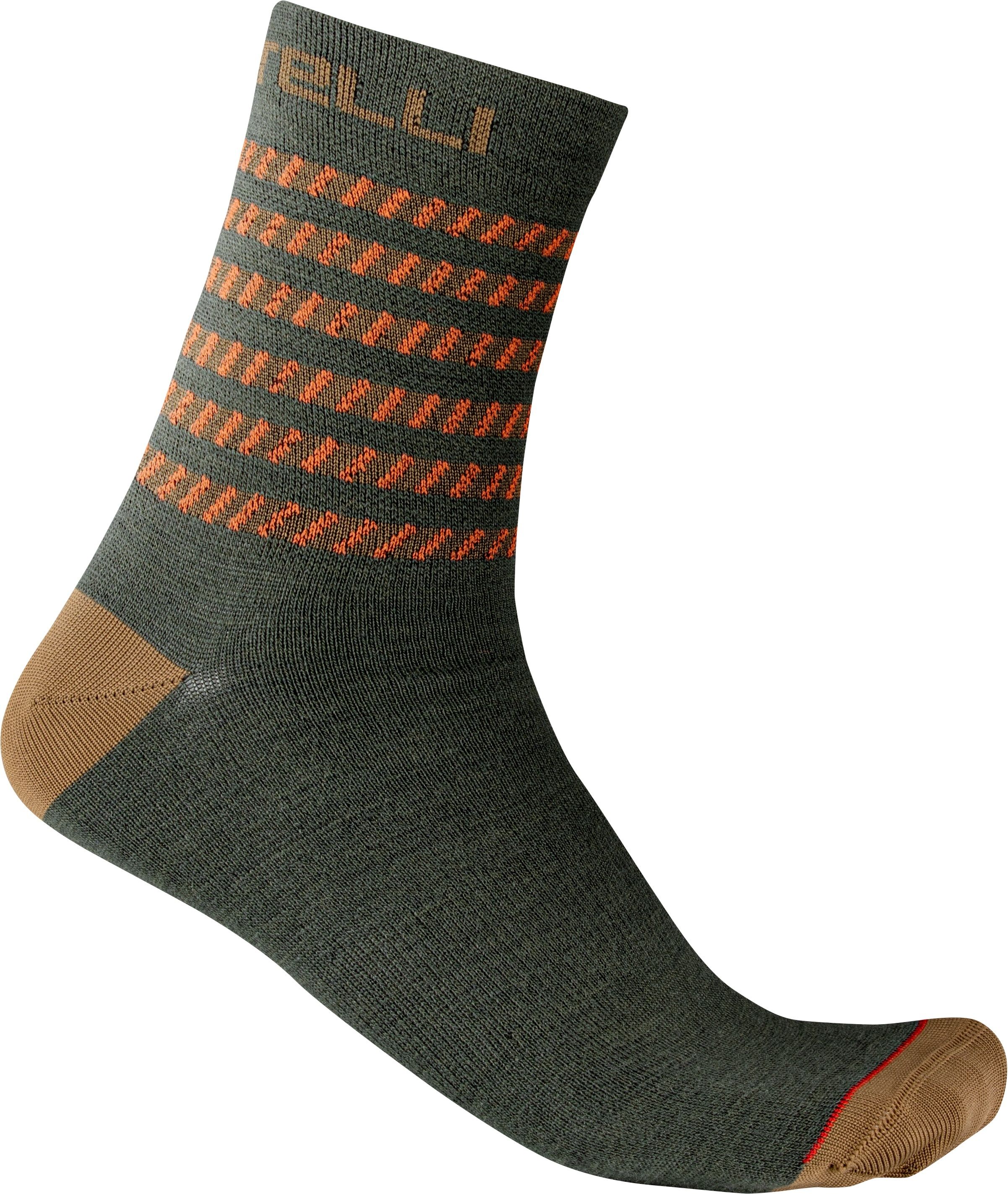 Go 15 sock - miitary green/olive green/fier - castelli