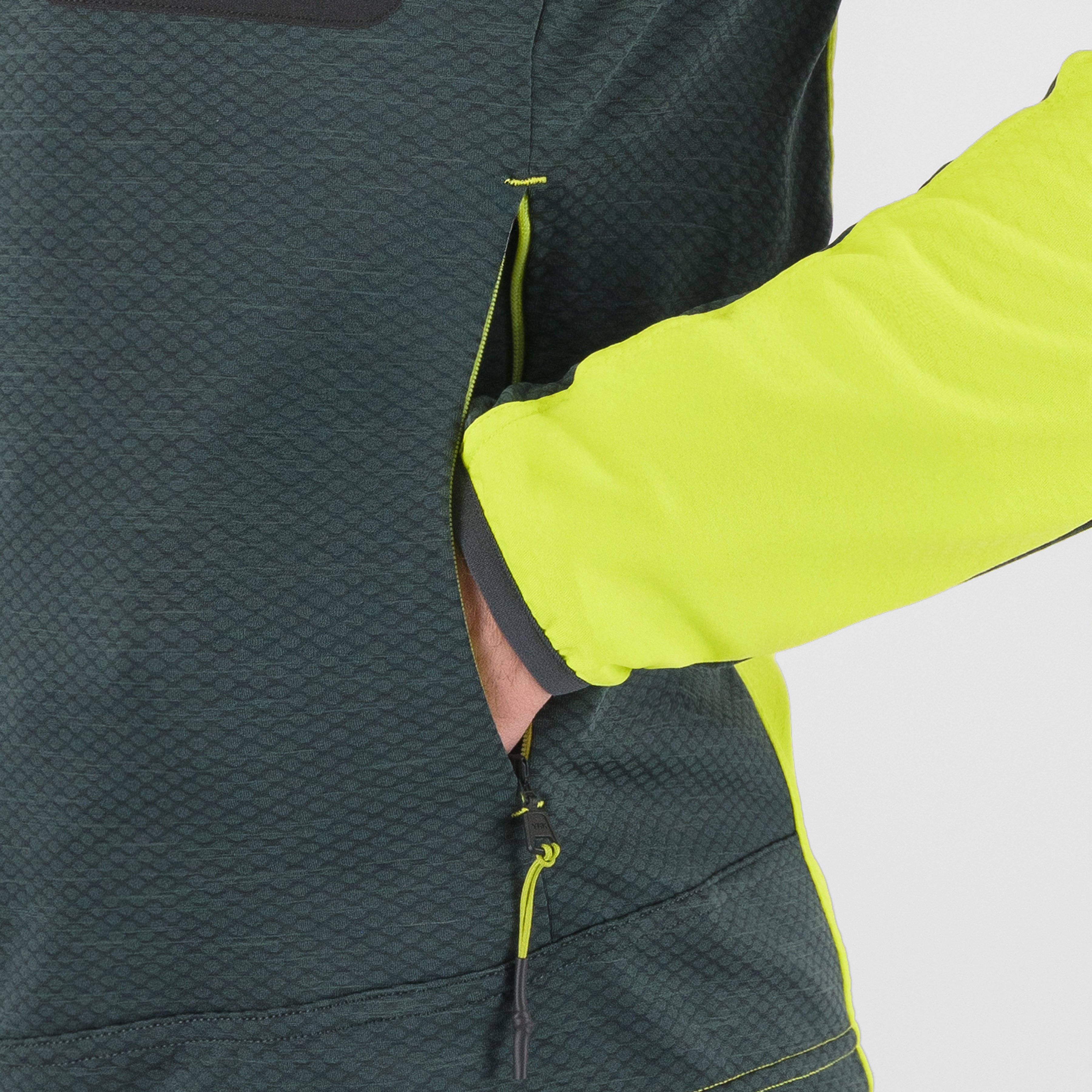 Cherz fleece - woodl.gray/acid lime - karpos