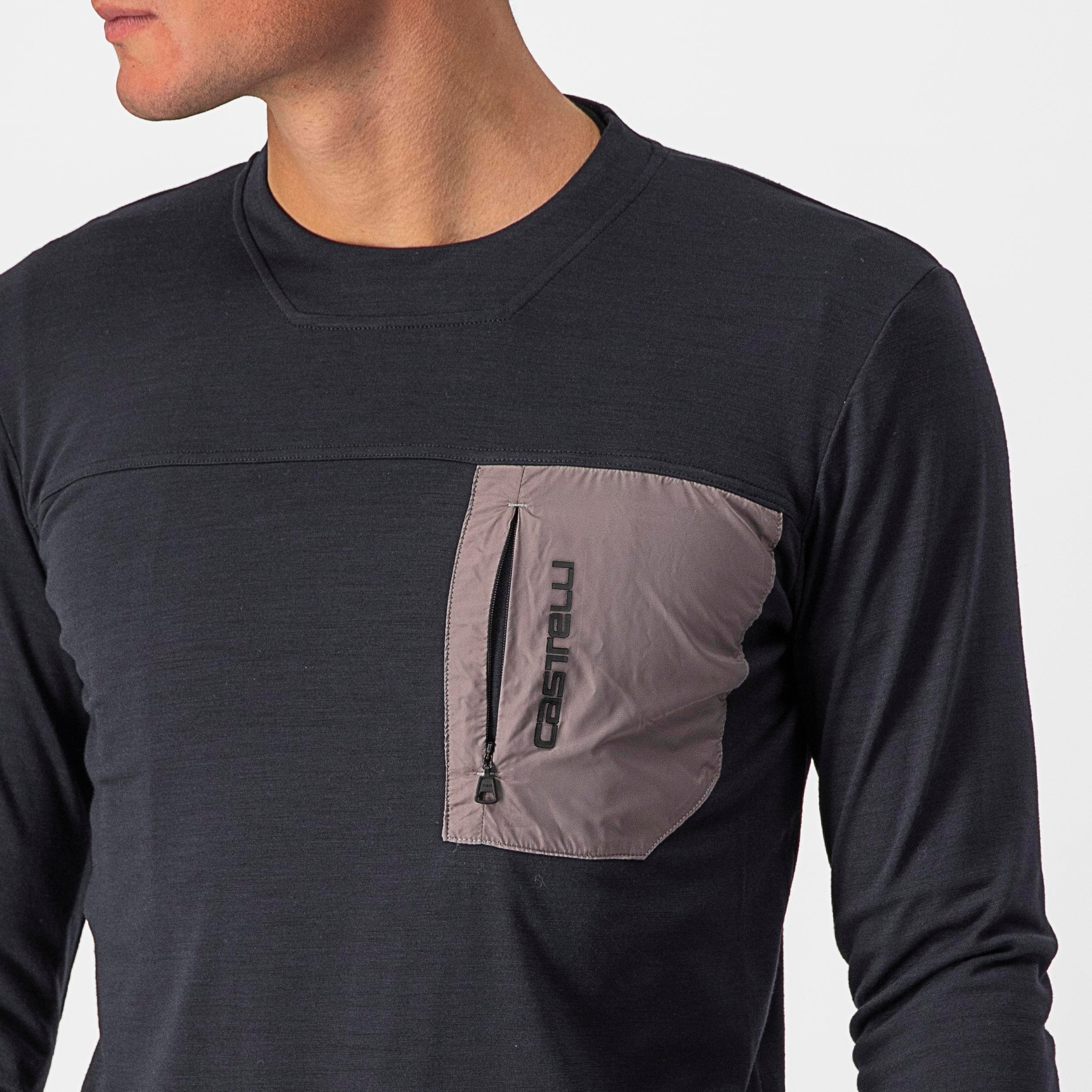 Unlimited merino long sleeve - light black/nickel gray - castelli