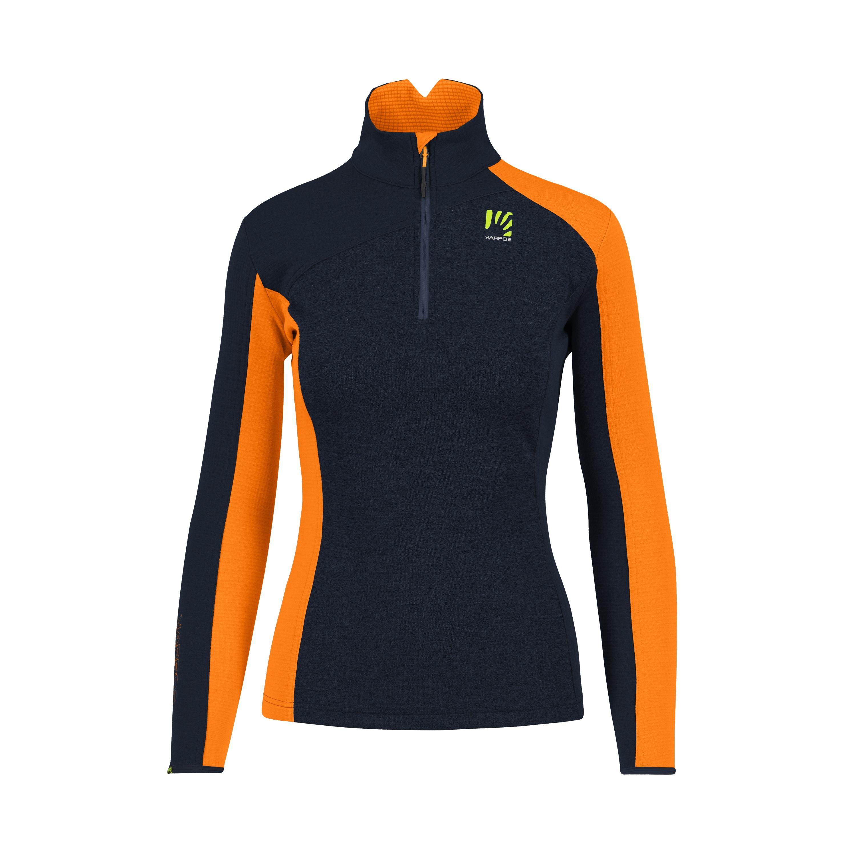 Federa half-zip w fleece - vulcan/vibrant orange - karpos