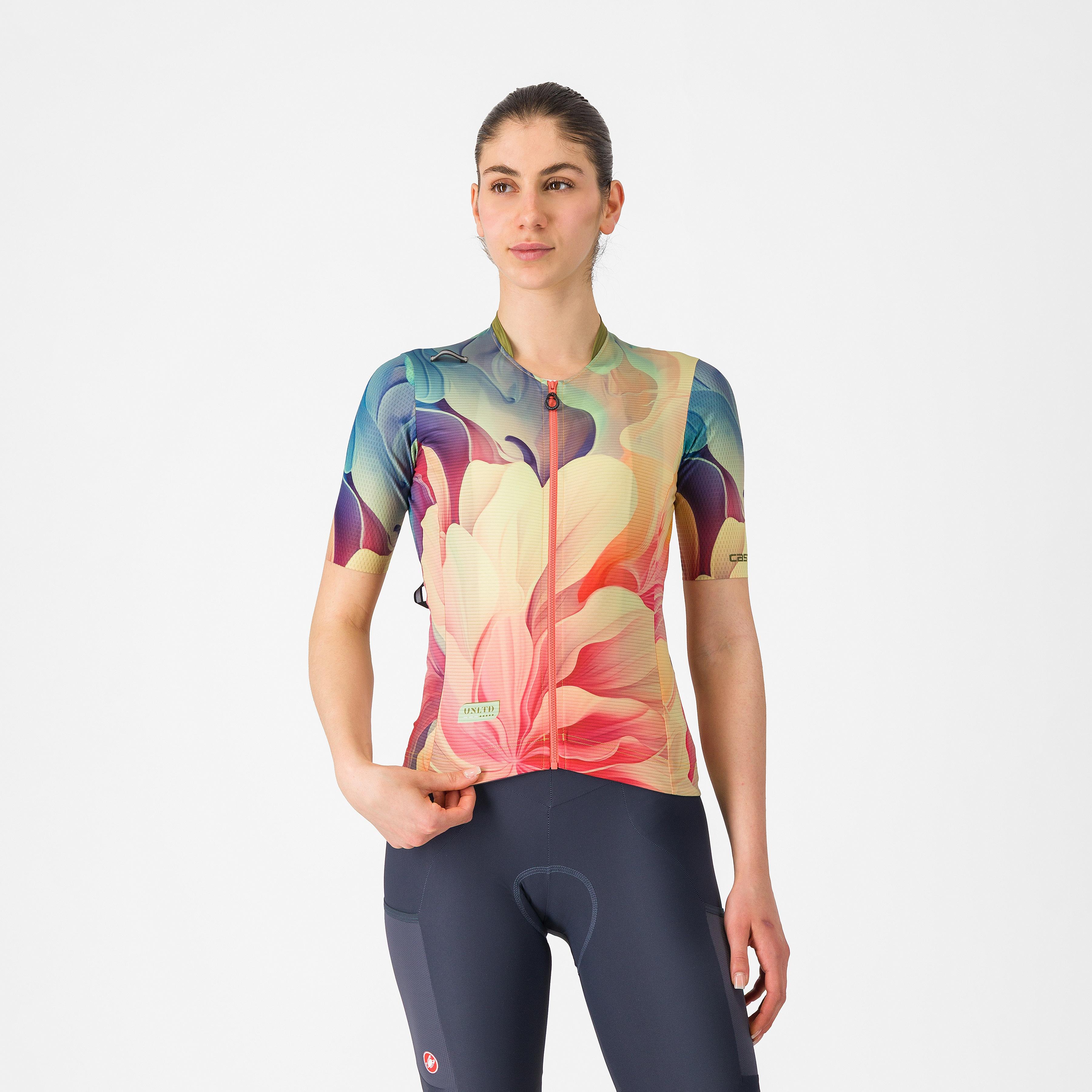Unlimited pro w jersey - multicolor green/orange - castelli
