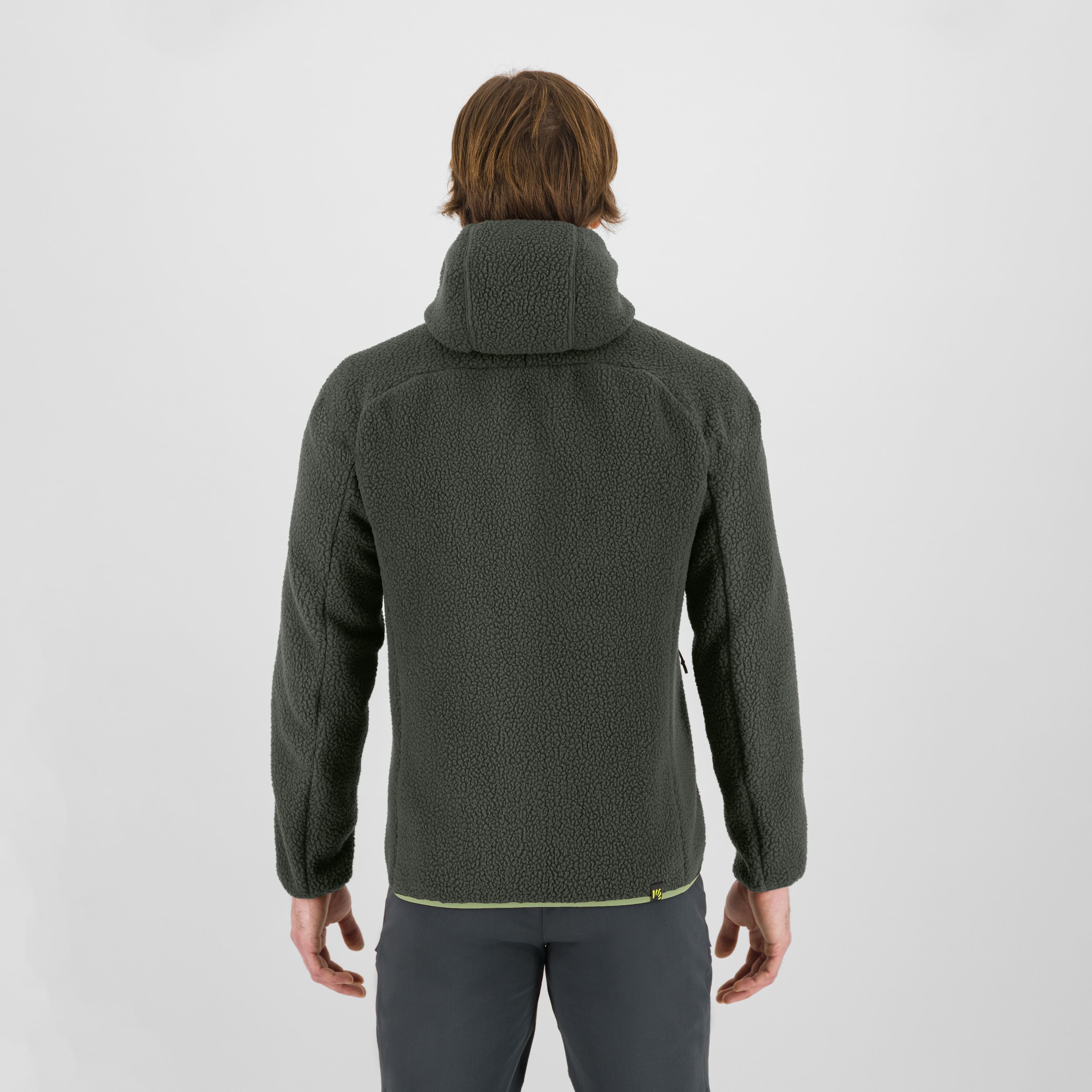 Moiazza retrò hoodie fleece - deep depths/tarragon - karpos