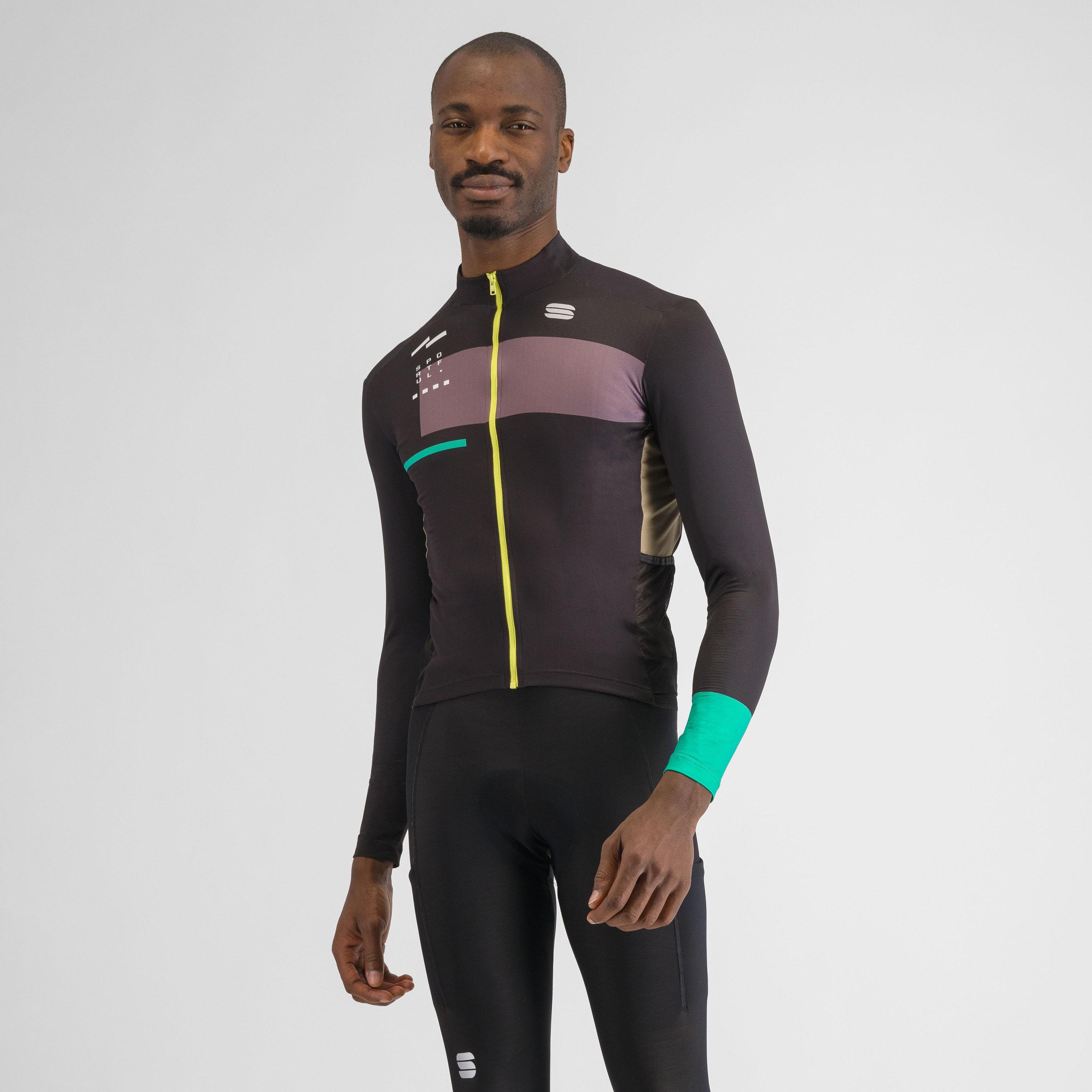 Breakout supergiara thermal jersey - black huckleberry olive green - sportful