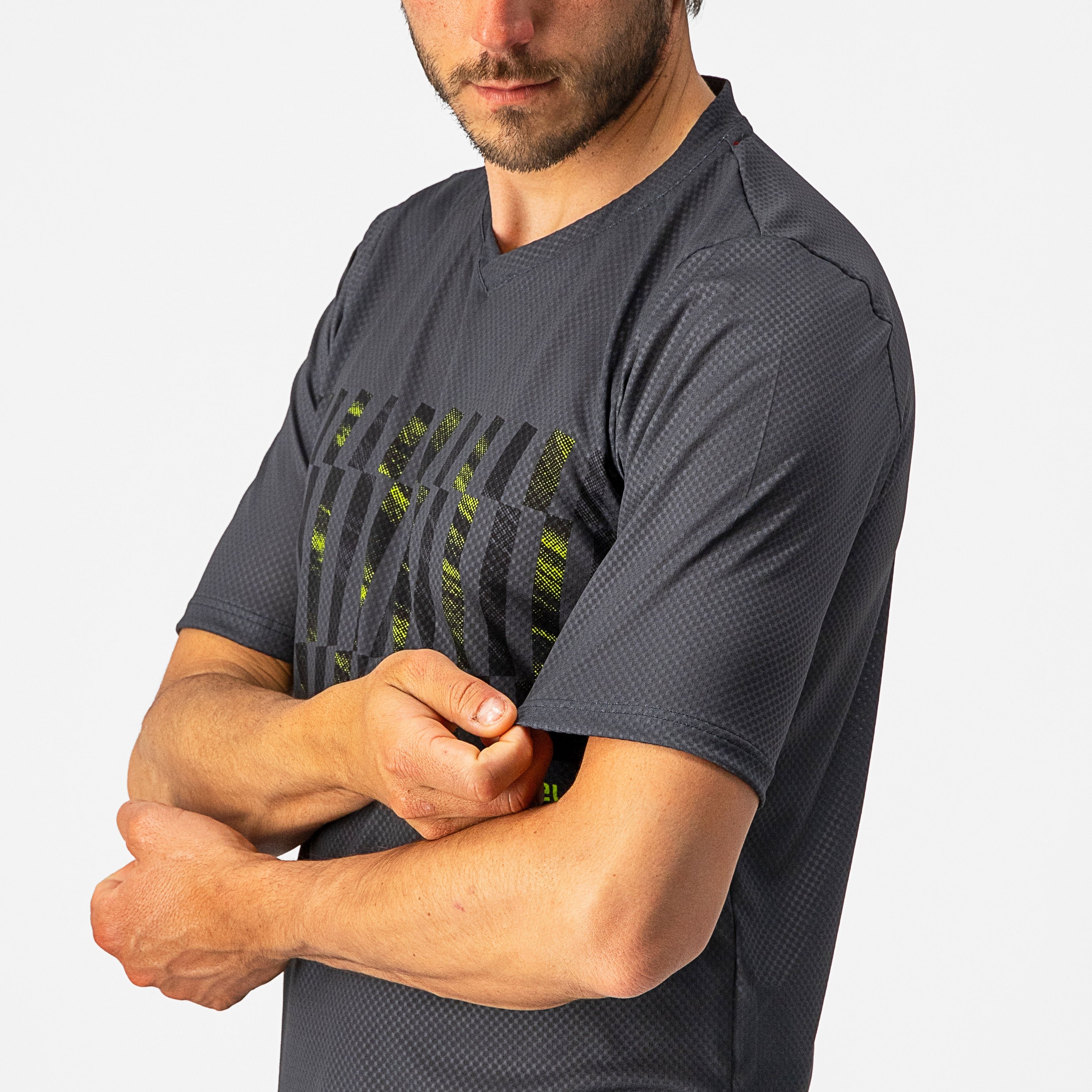 Trail tech tee - dark gray/black-electric lime - castelli