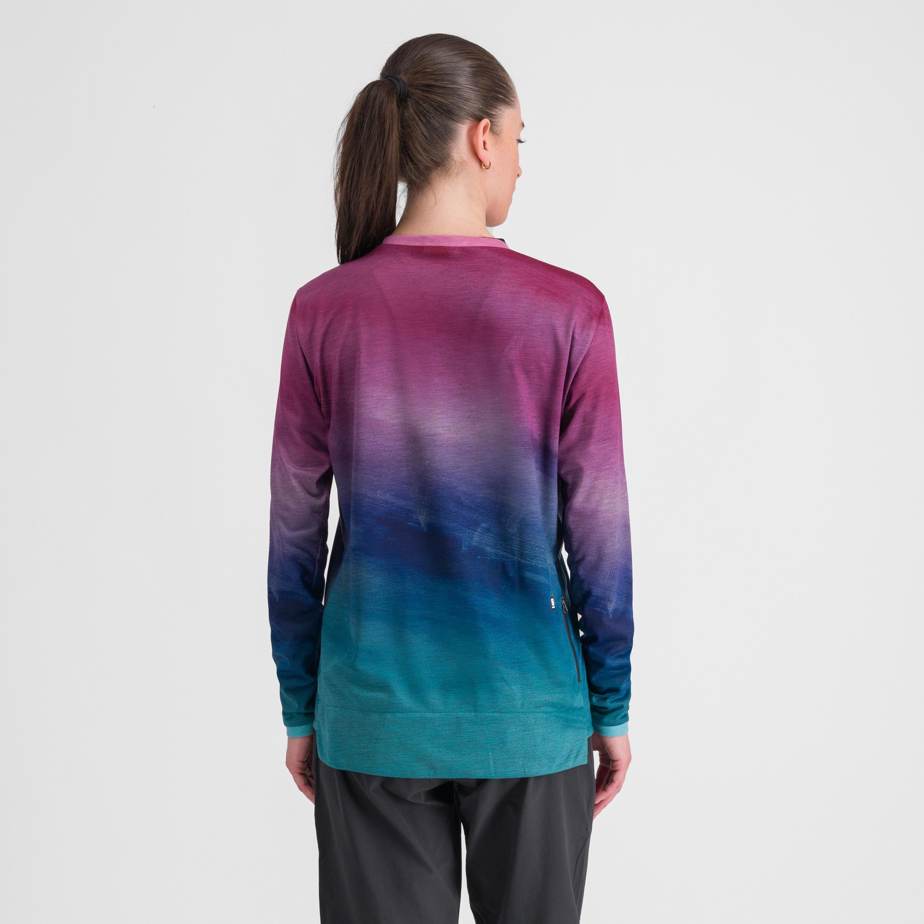 Flow giara w tee long sleeve - berry blue pink - sportful