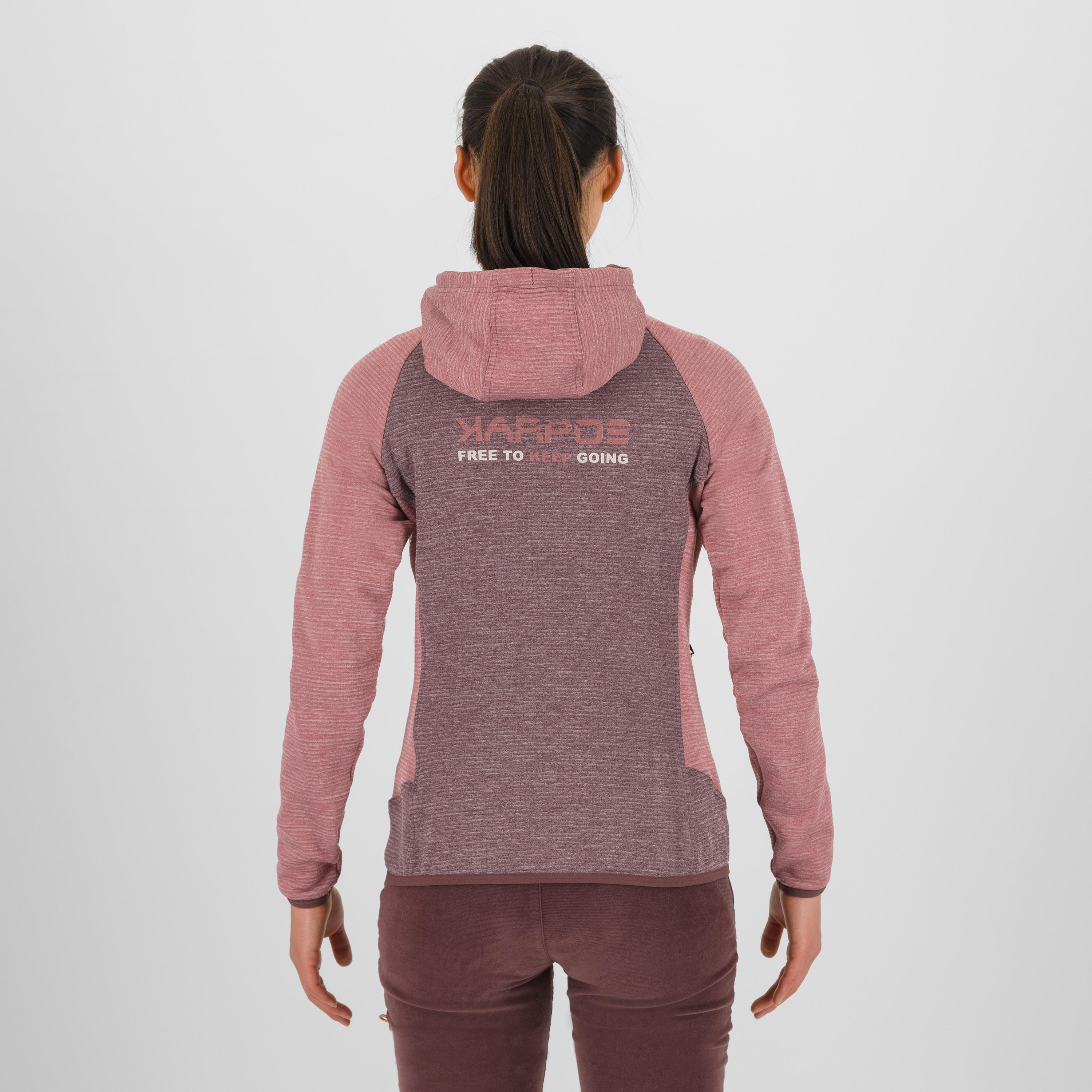 Camoscio w full zip hood - huckleberry/deco rose - karpos