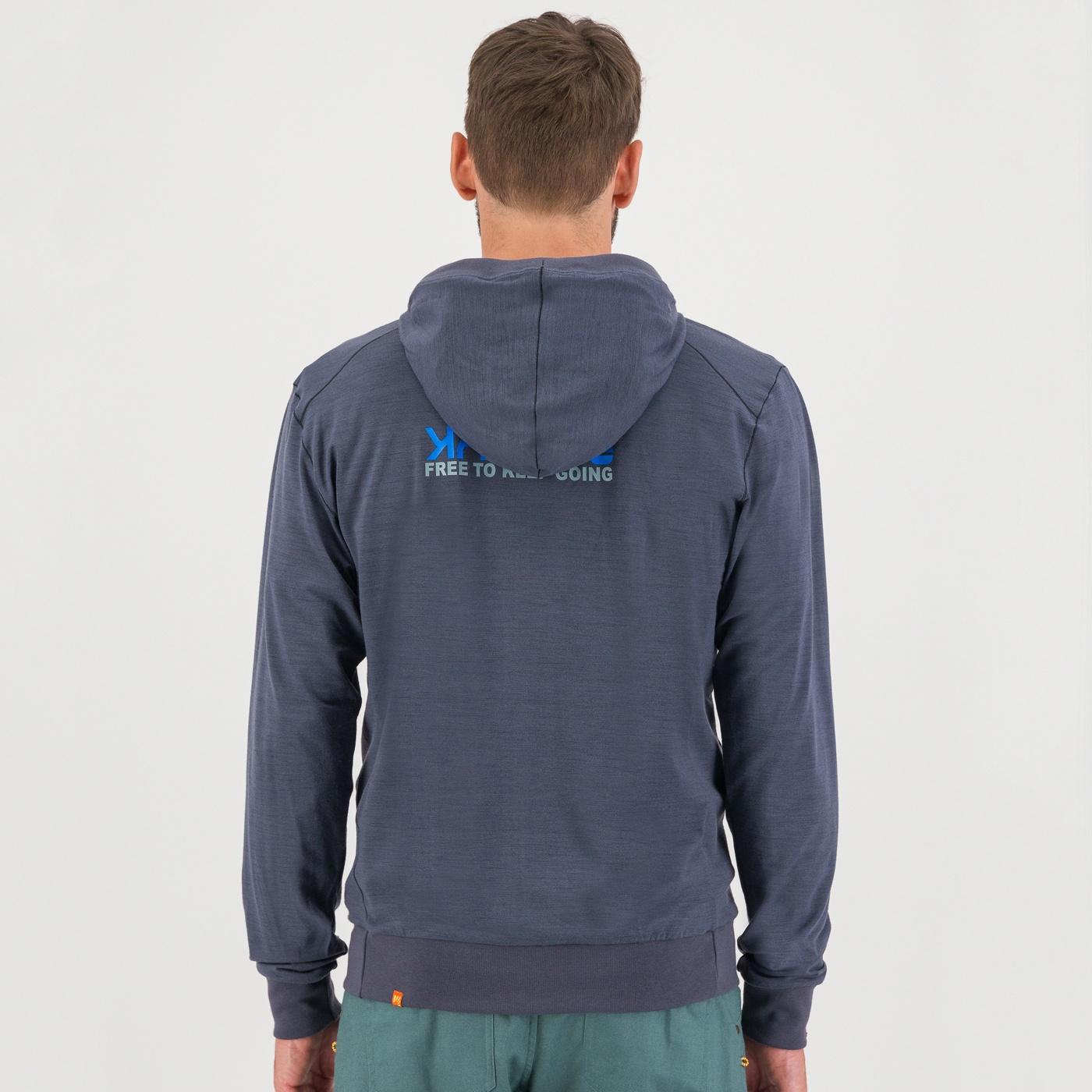 Coppolo merino full zip hoodie - ombre blue - karpos