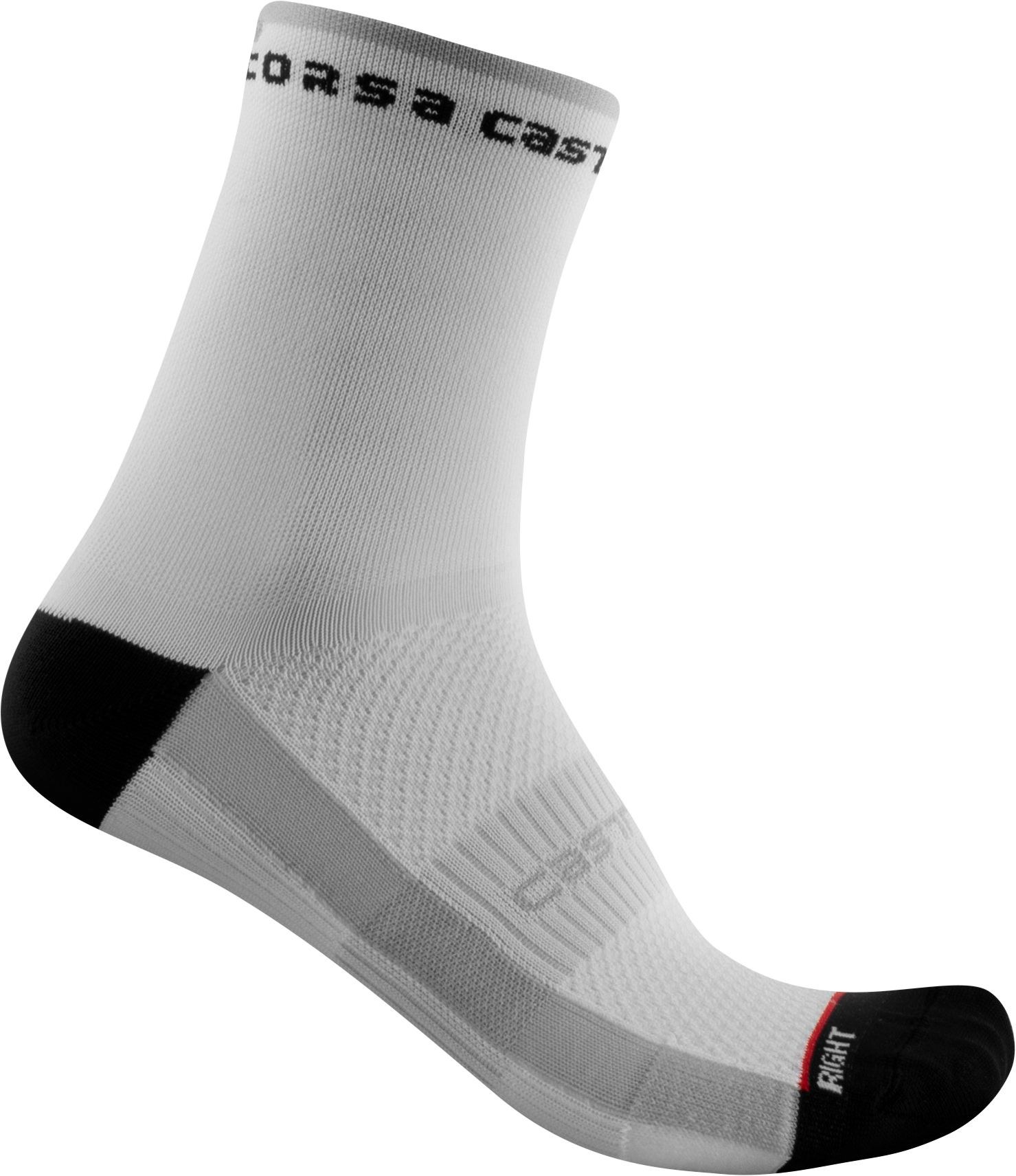 Rosso corsa w 11 sock - white/black - castelli