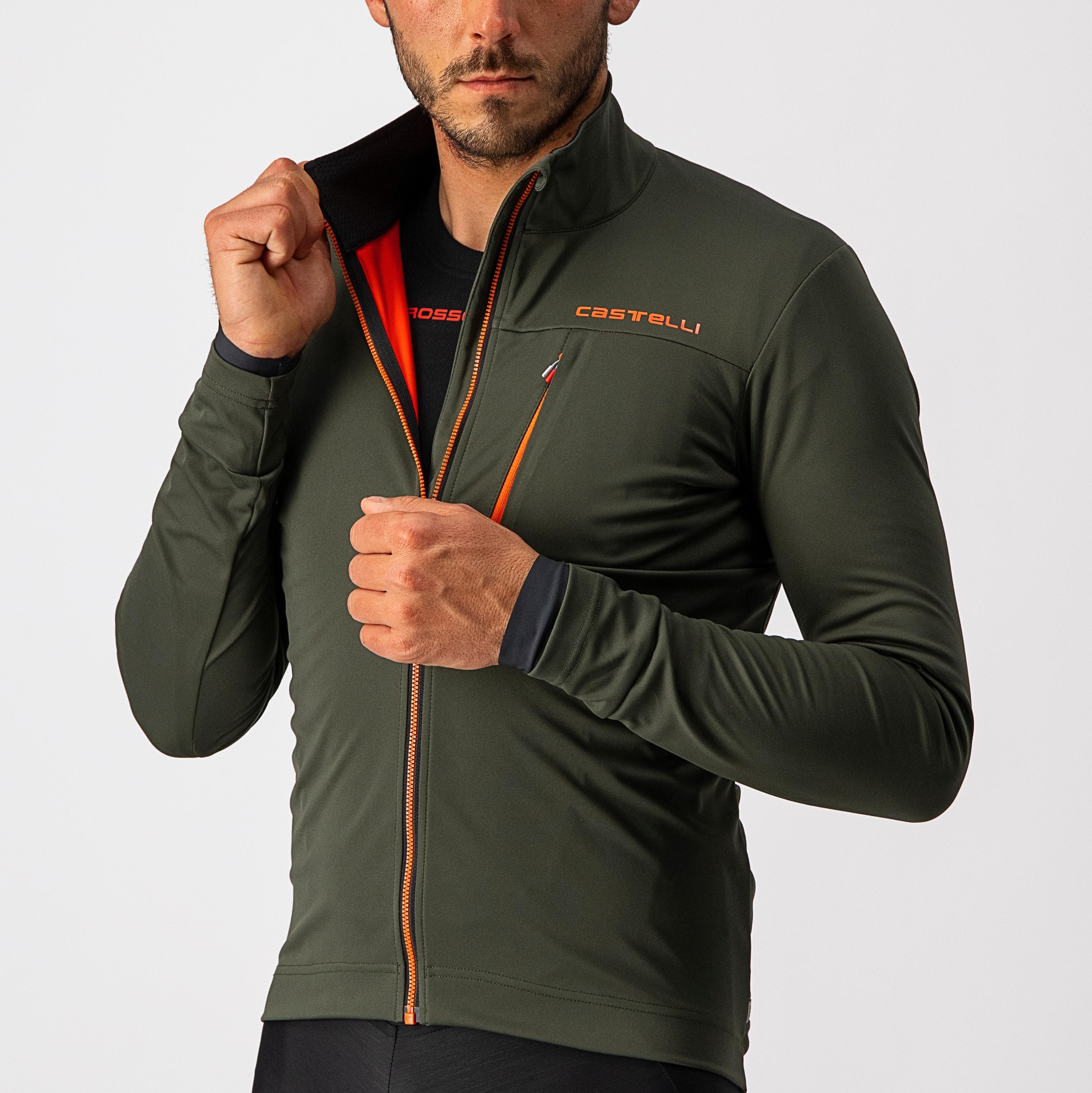 Go jacket - military green/fiery red - castelli