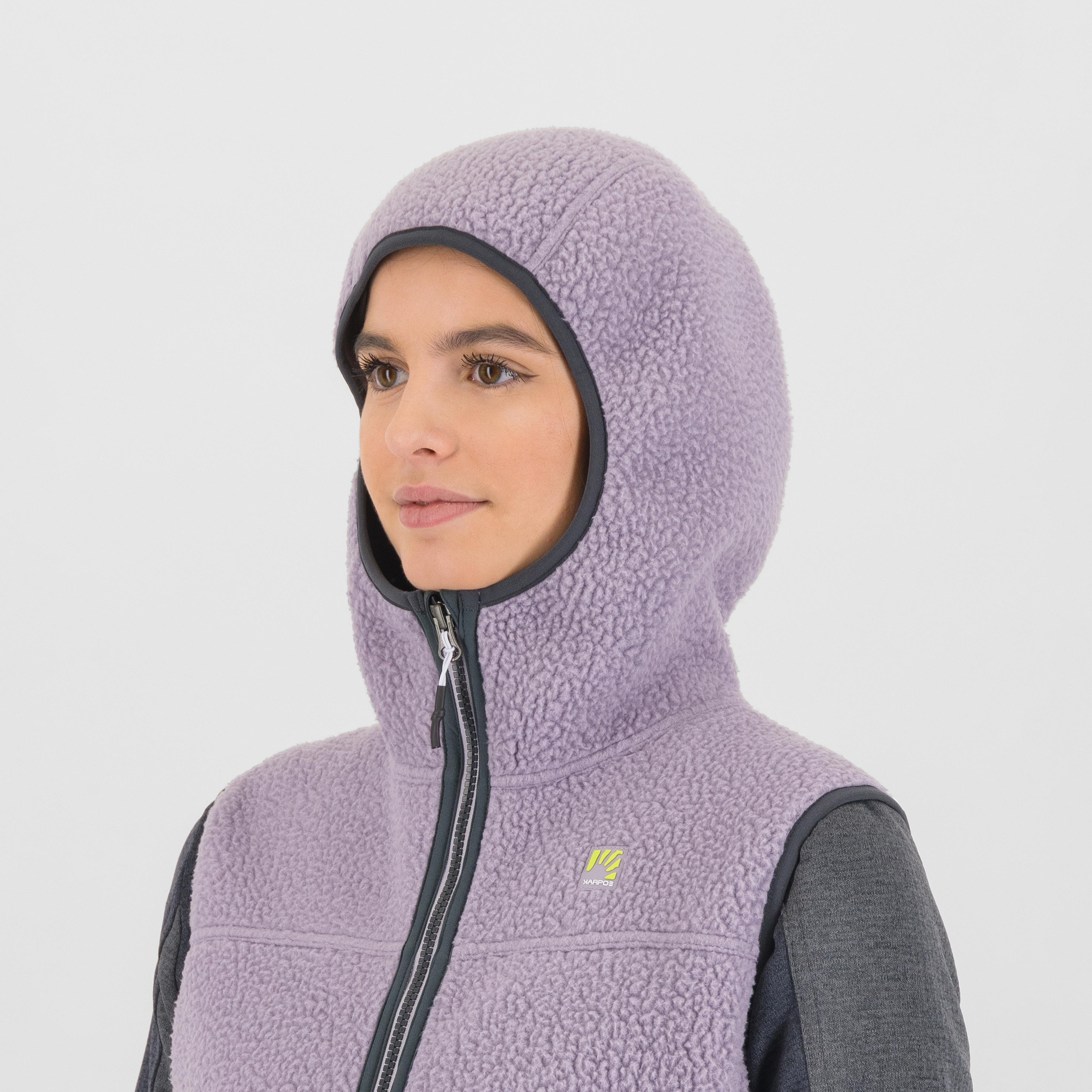 Moiazza retro hoodie w vest - lavender/woodl.gray - karpos