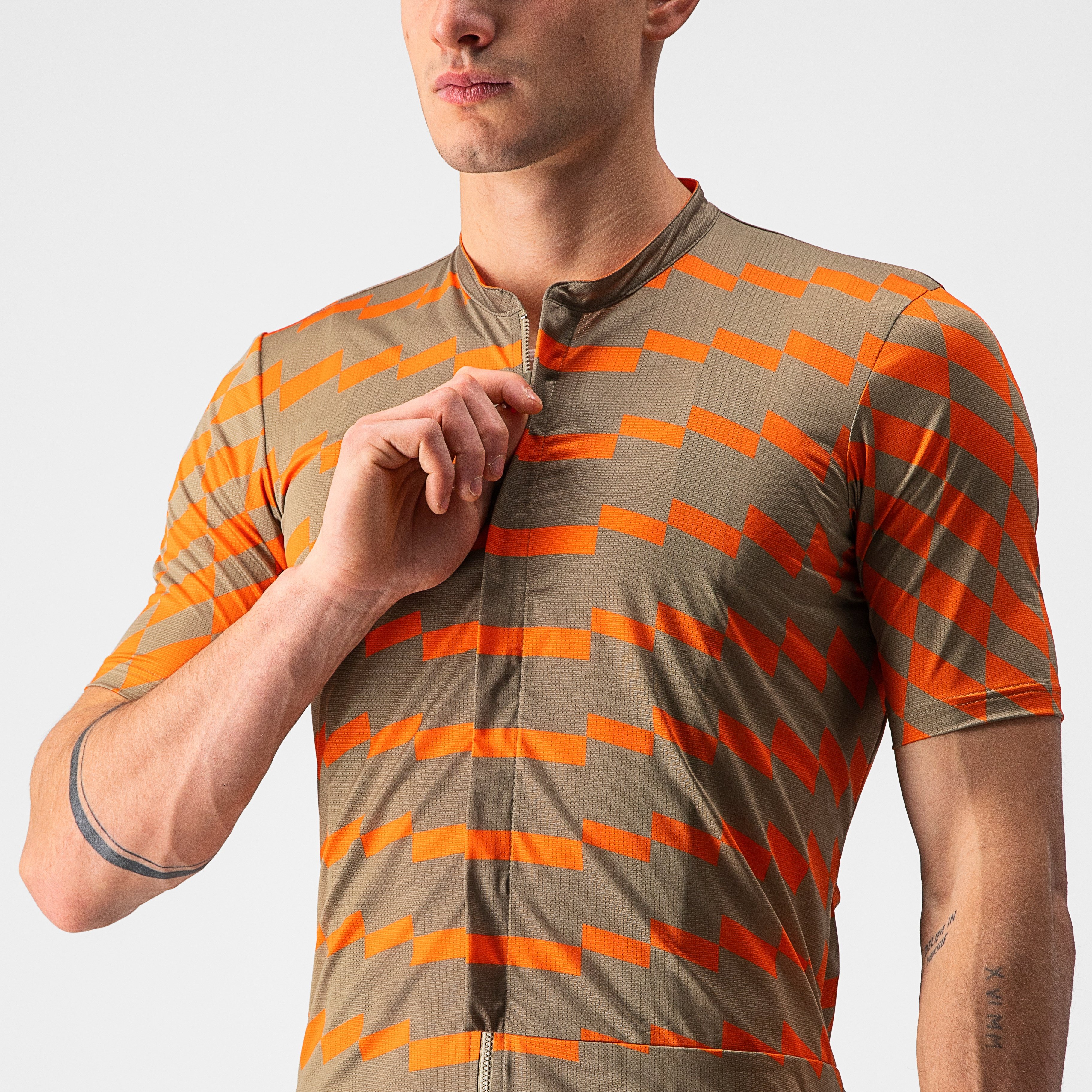 Unltd sterrato jersey - olive green/orange rust - castelli