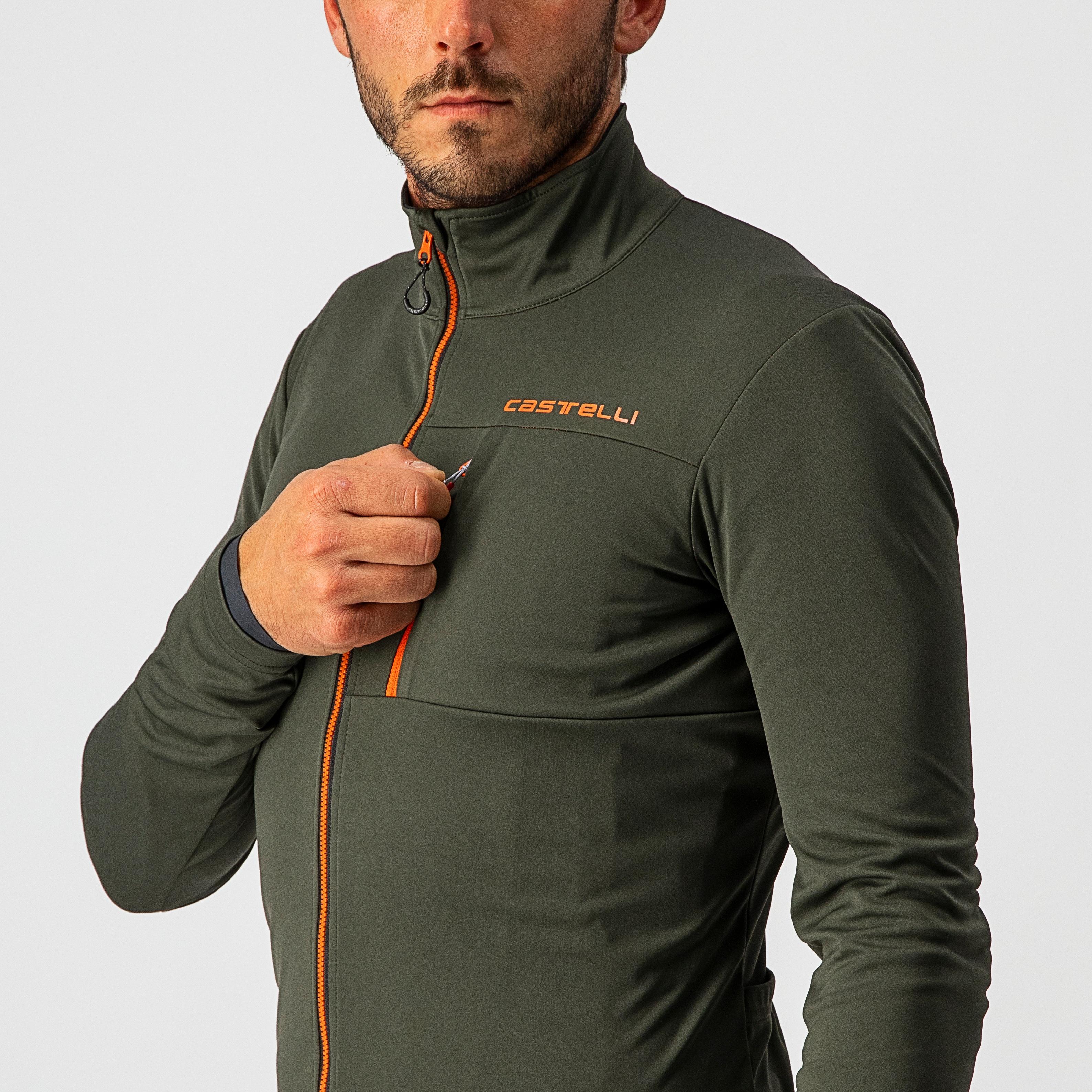 Go jacket - military green/fiery red - castelli