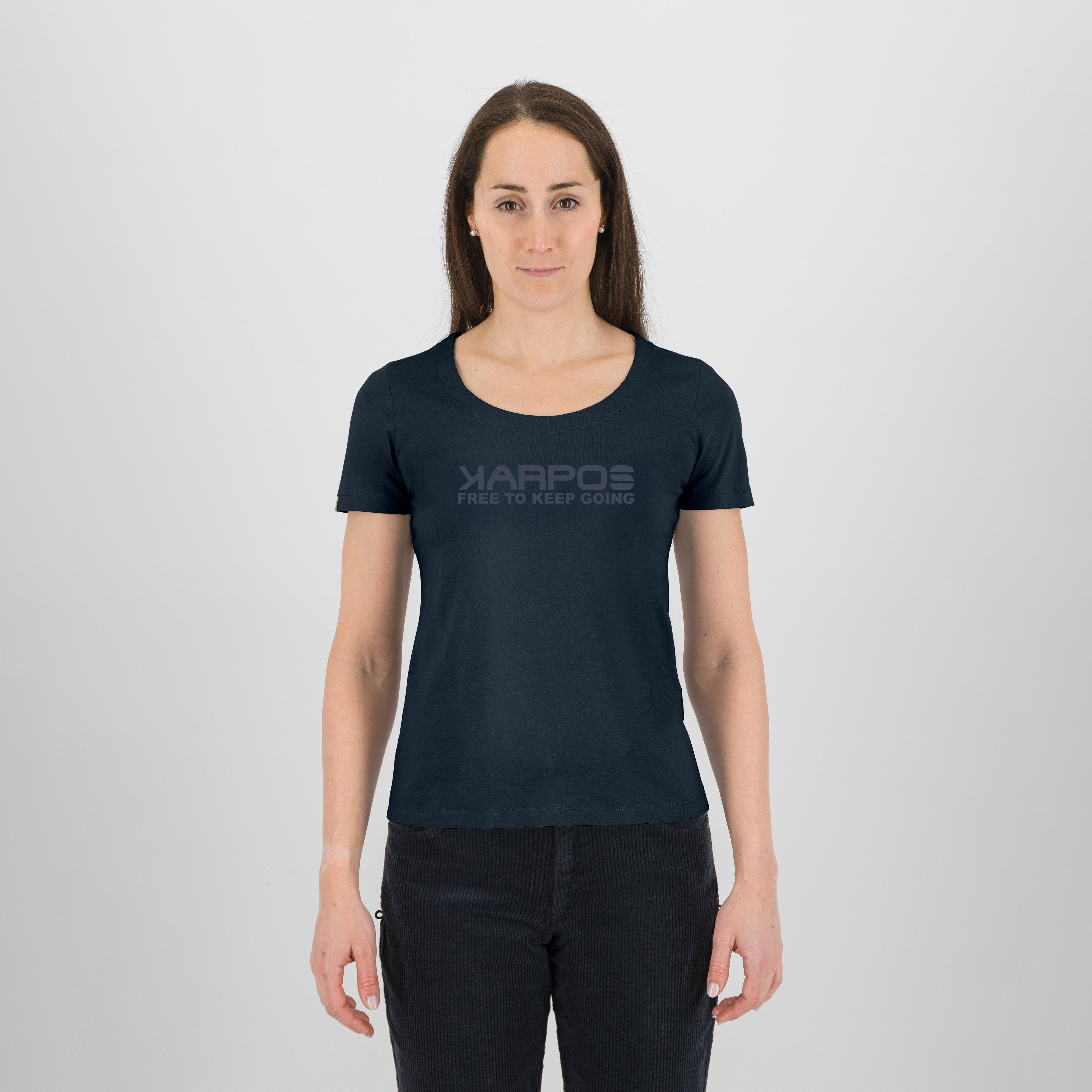 Loma cotton w t-shirt - woodl.gray/ writing print - karpos
