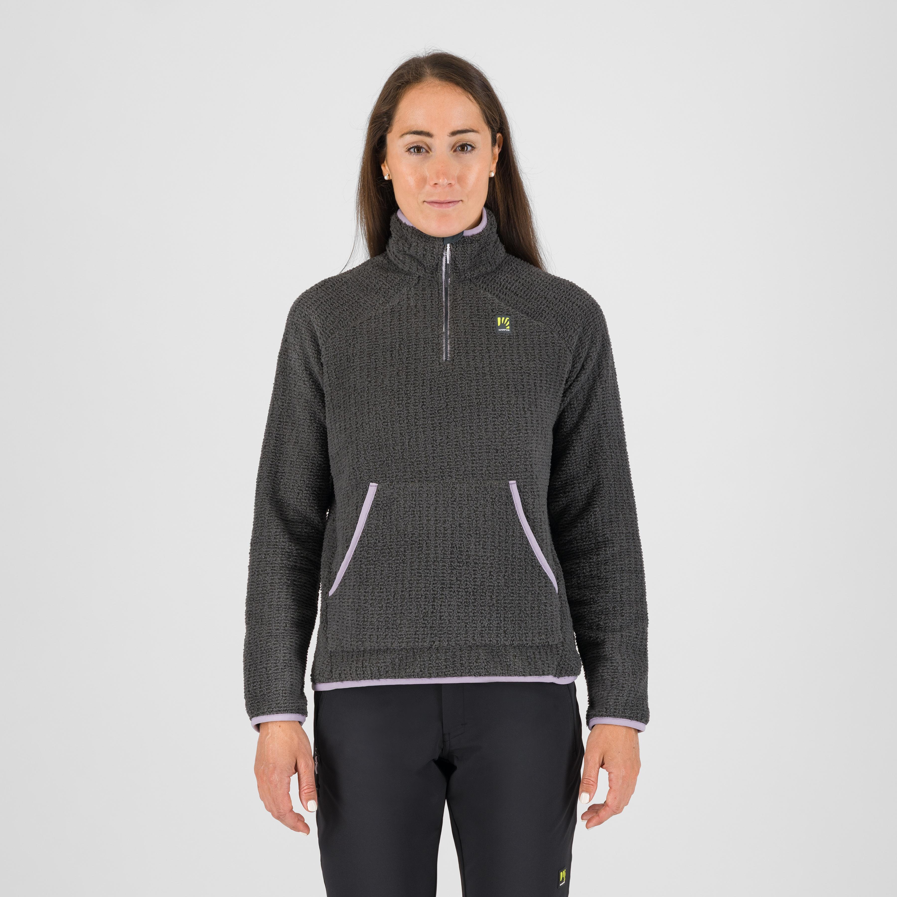 Rocchetta half zip w fleece - woodl.gray/lavender - karpos