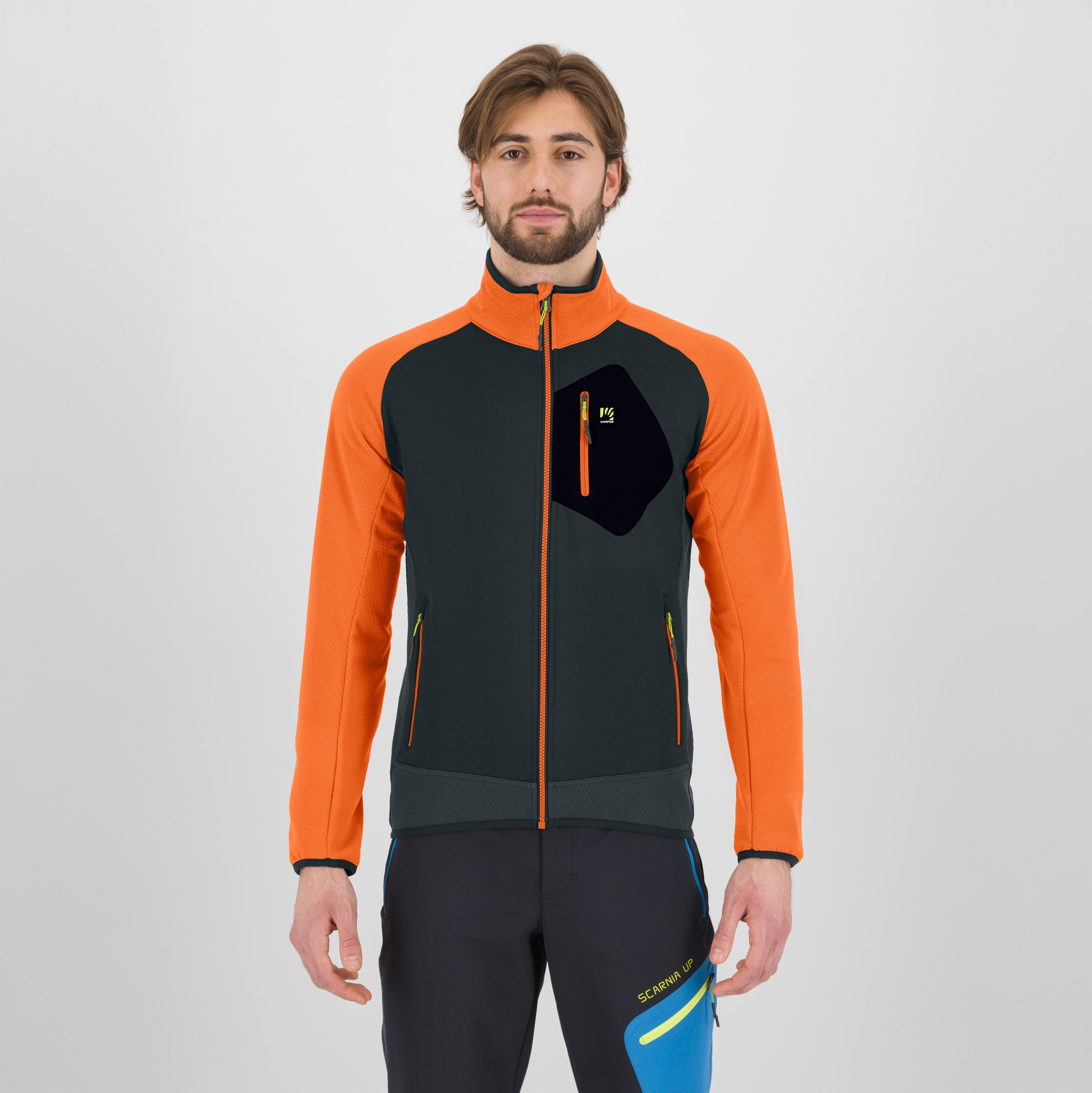 Odle  fleece - woodl.gray/vibr.orange - karpos