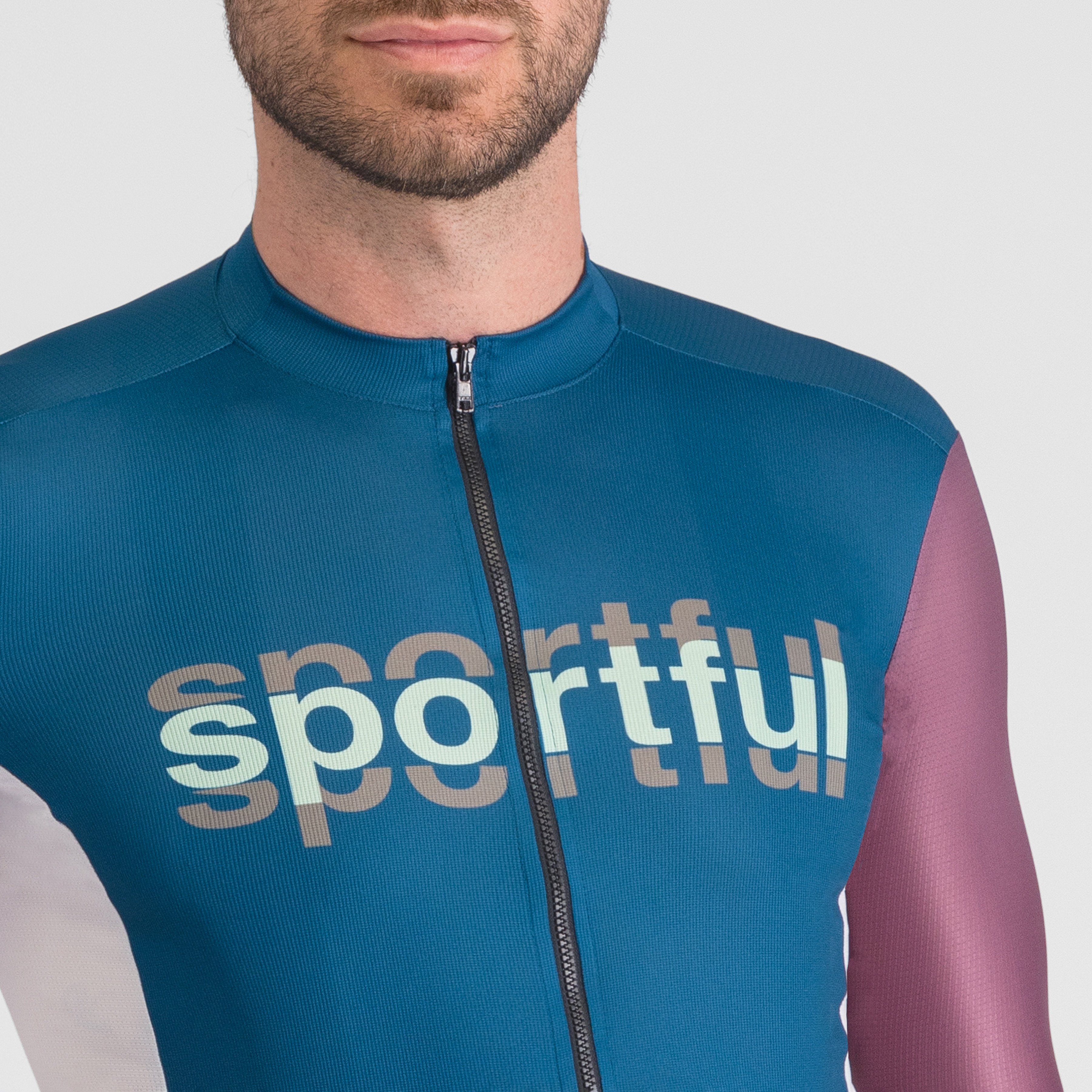 Supergiara logo jersey - teal blue/bordo' - sportful