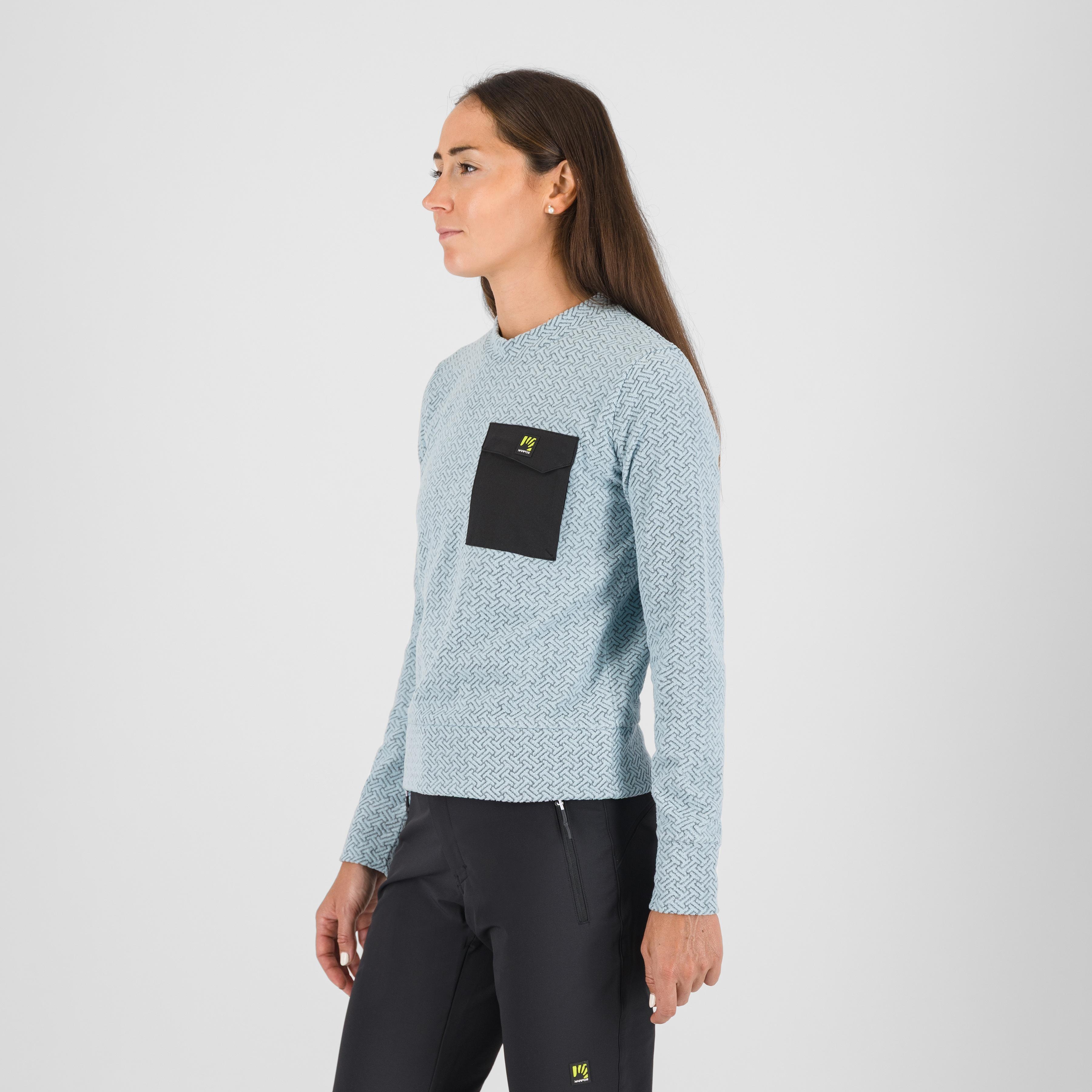 Mesdi' w crewneck fleece - forget/black - karpos