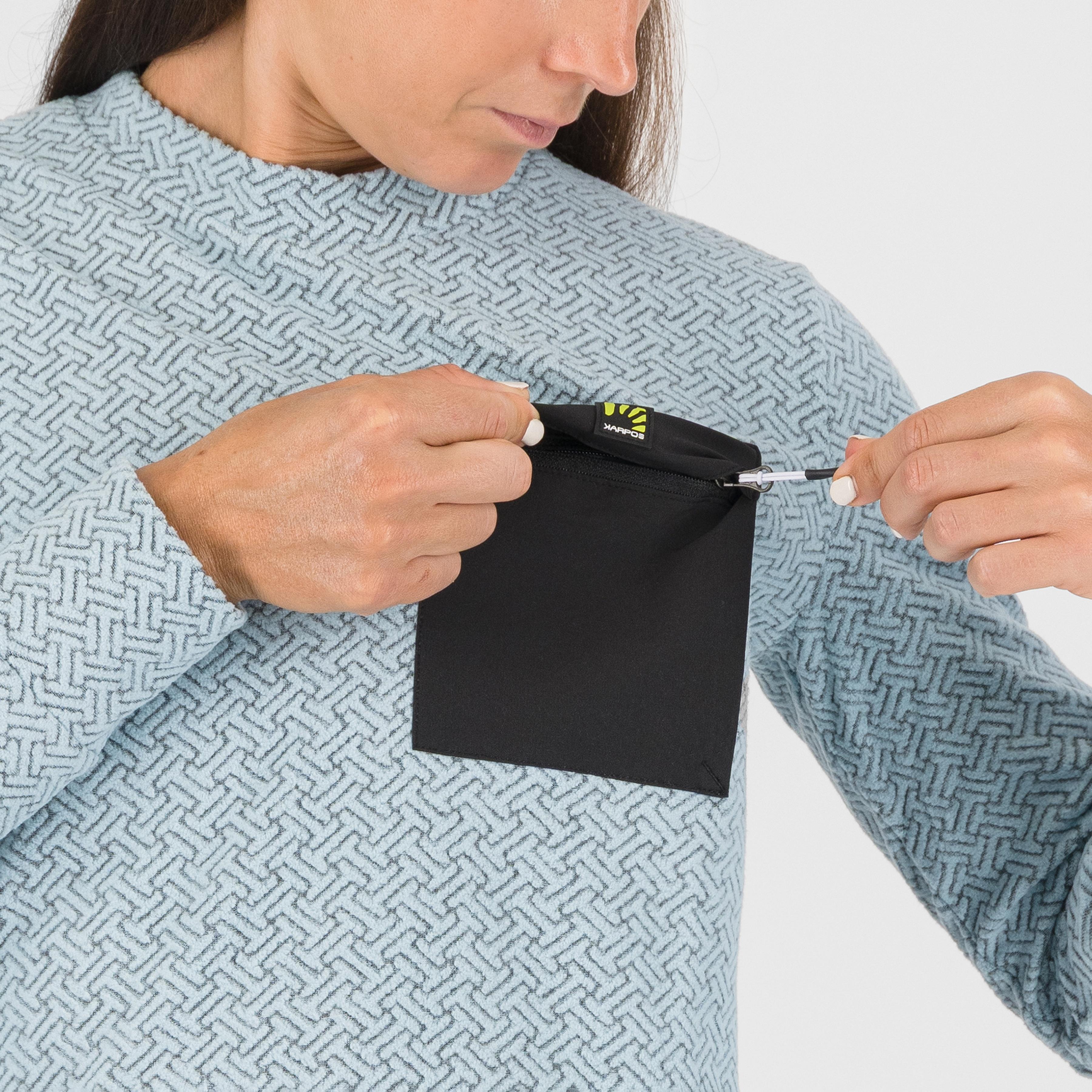 Mesdi' w crewneck fleece - forget/black - karpos