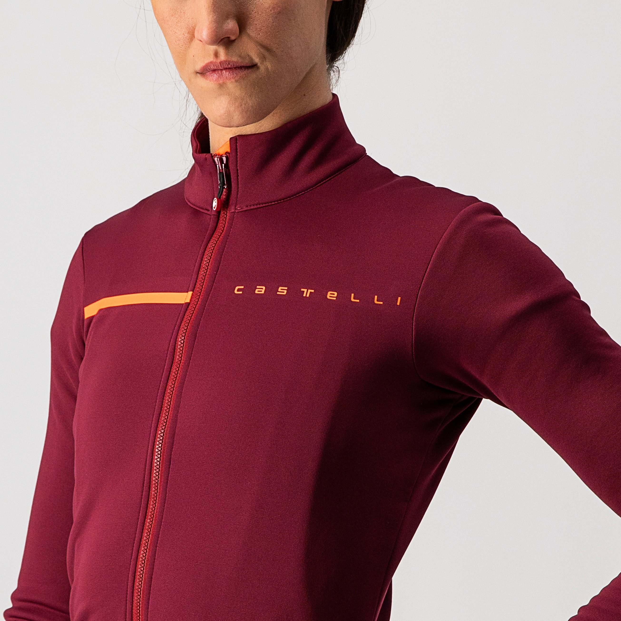 Sinergia 2 jersey fz - bordeaux/brilliant pink - castelli