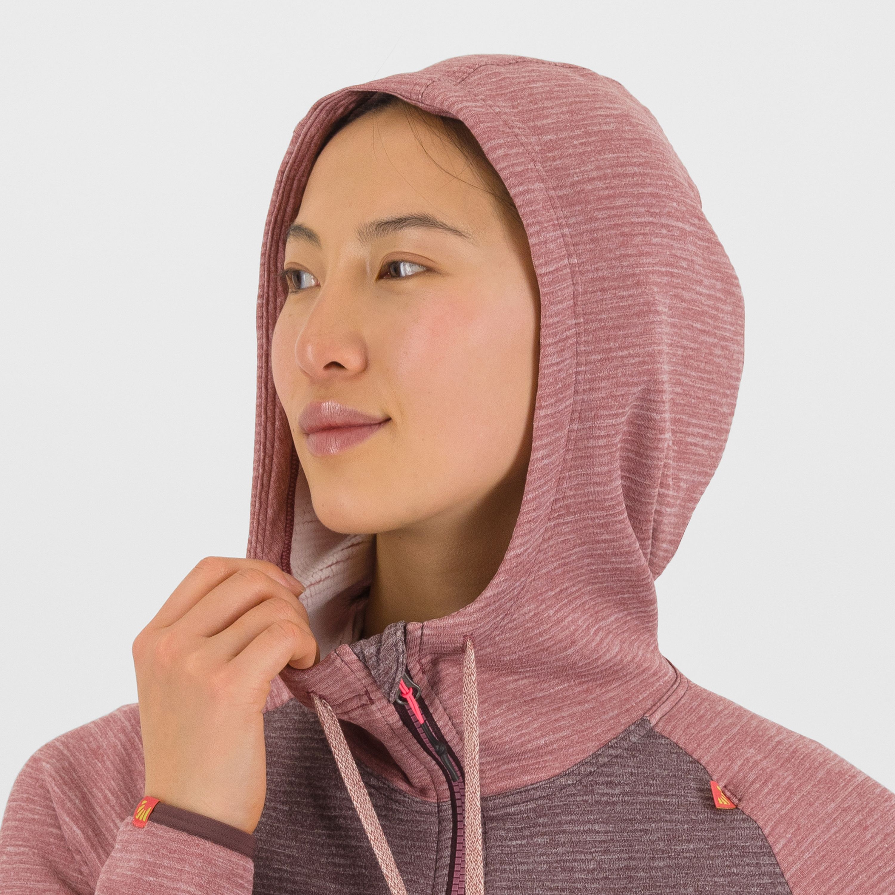 Camoscio w full zip hood - huckleberry/deco rose - karpos