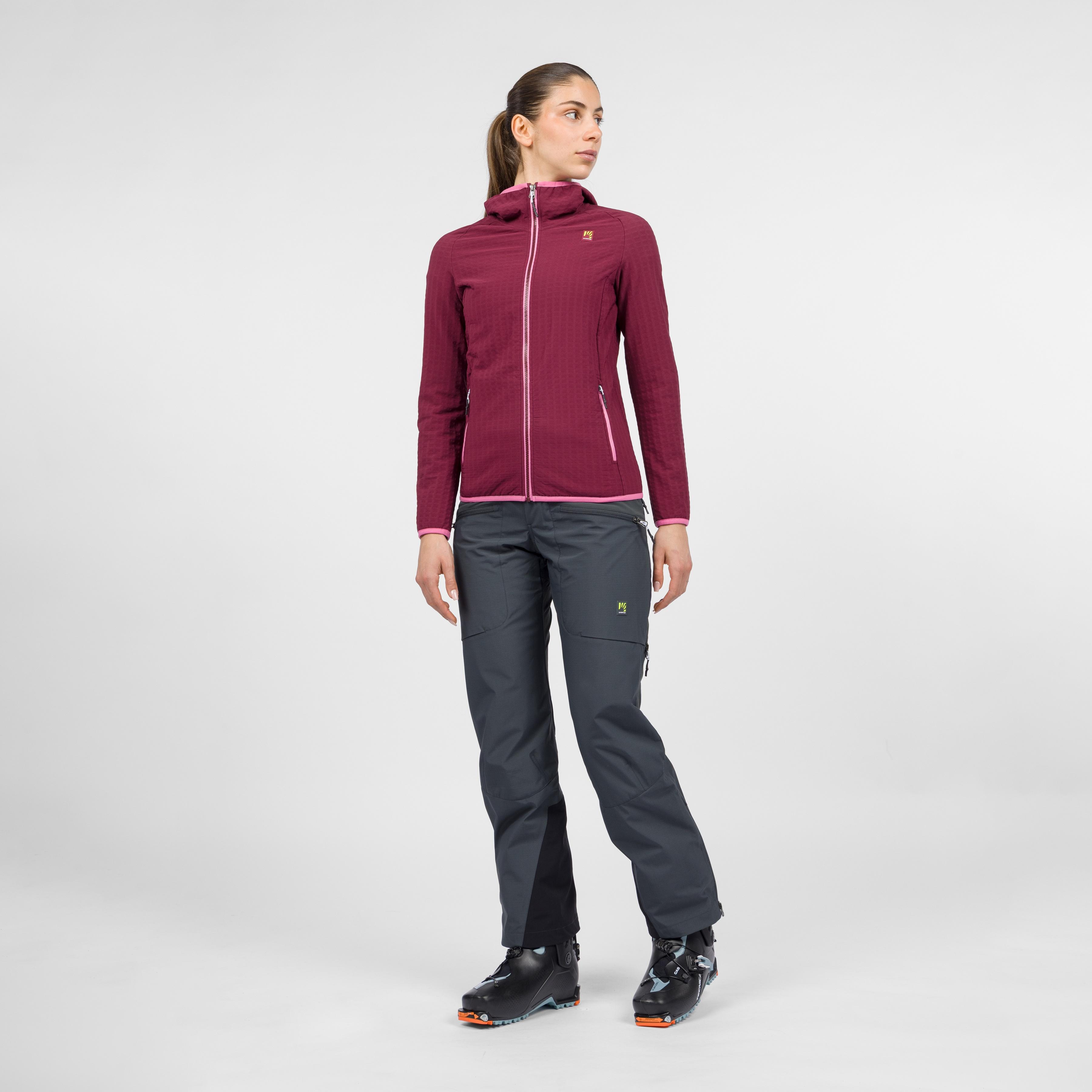 Marmolada evo hoodie w fleece - crimson/pink power - karpos