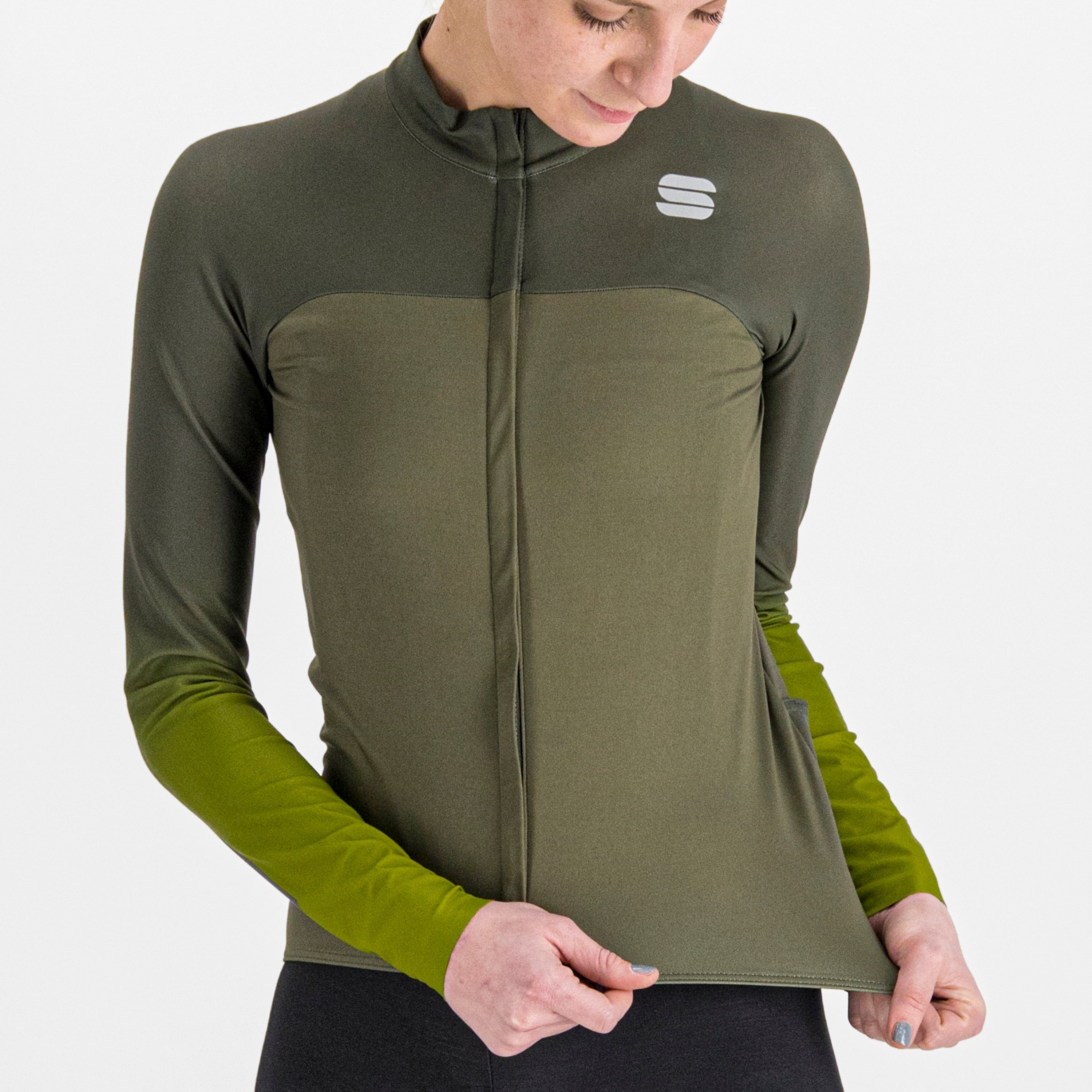 Bodyfit pro w thermal jersey - beetle  guacamole - sportful