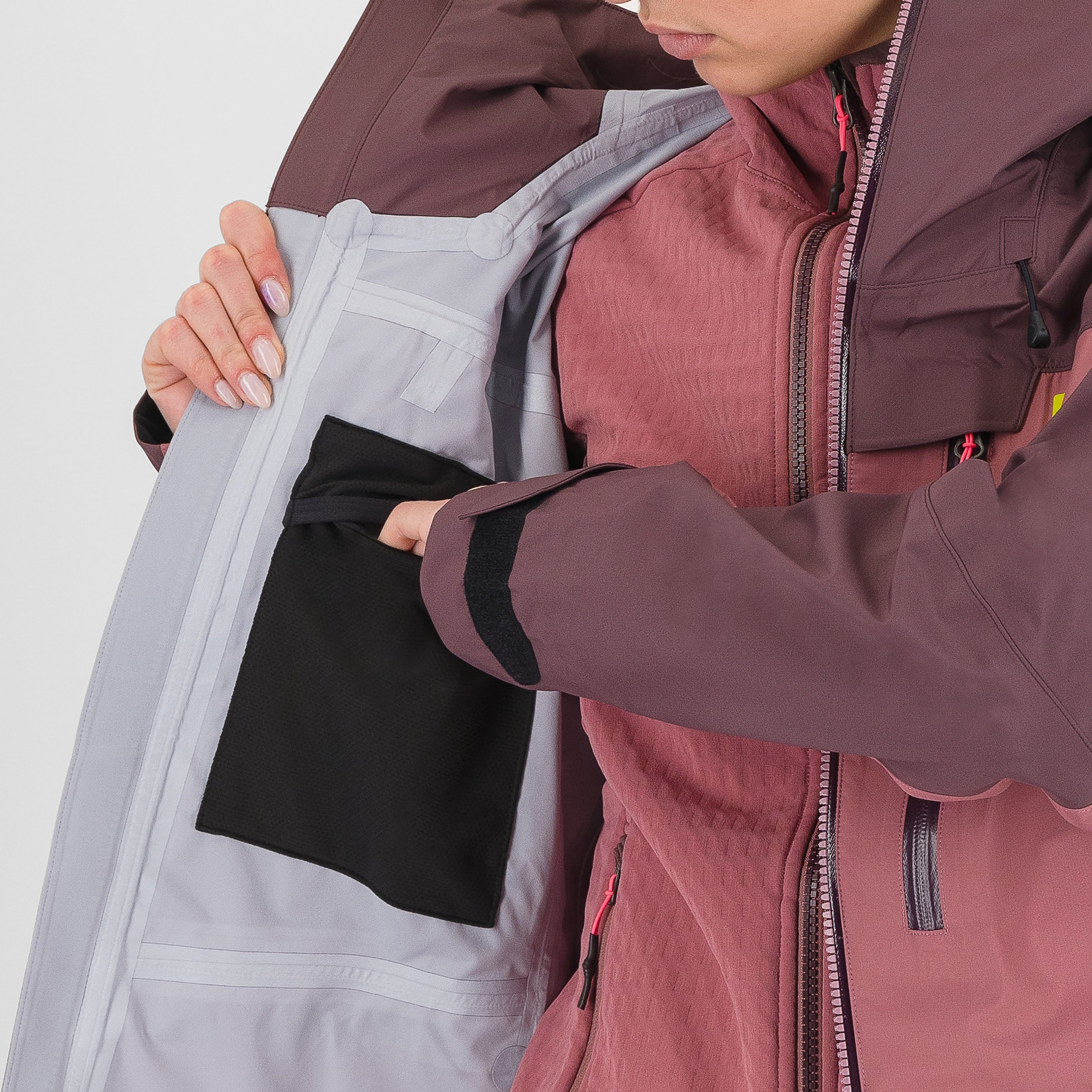 Midi shell w jacket - deco rose/huckleberry - karpos