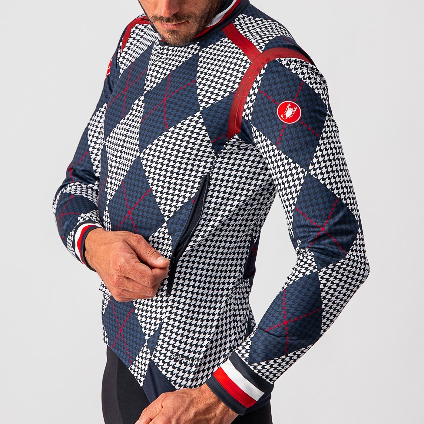 Perfetto ros long sleeve - savile blue/white-pro red-argy - castelli