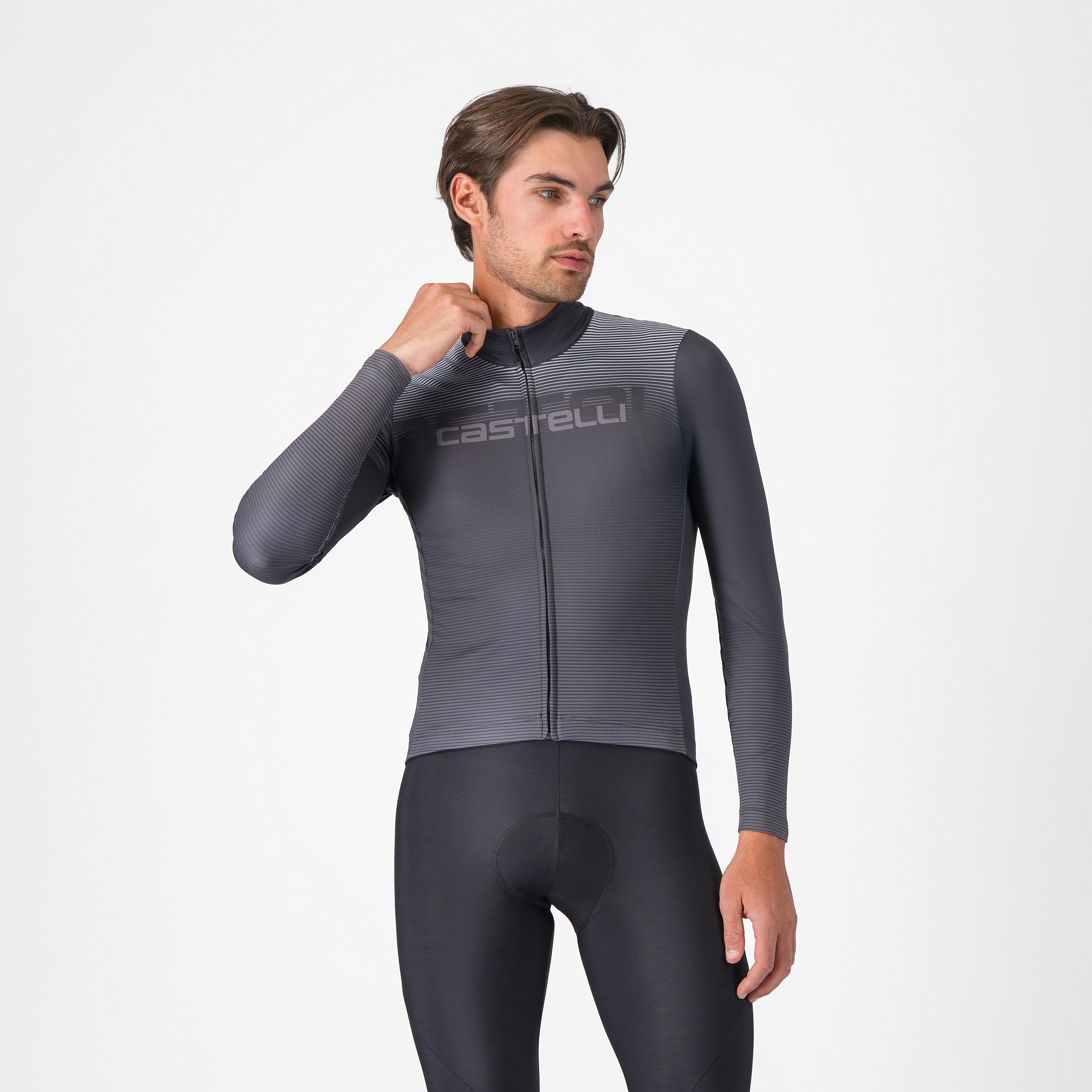 Apice thermal jersey - dark gray/smoky gray-silver gr - castelli